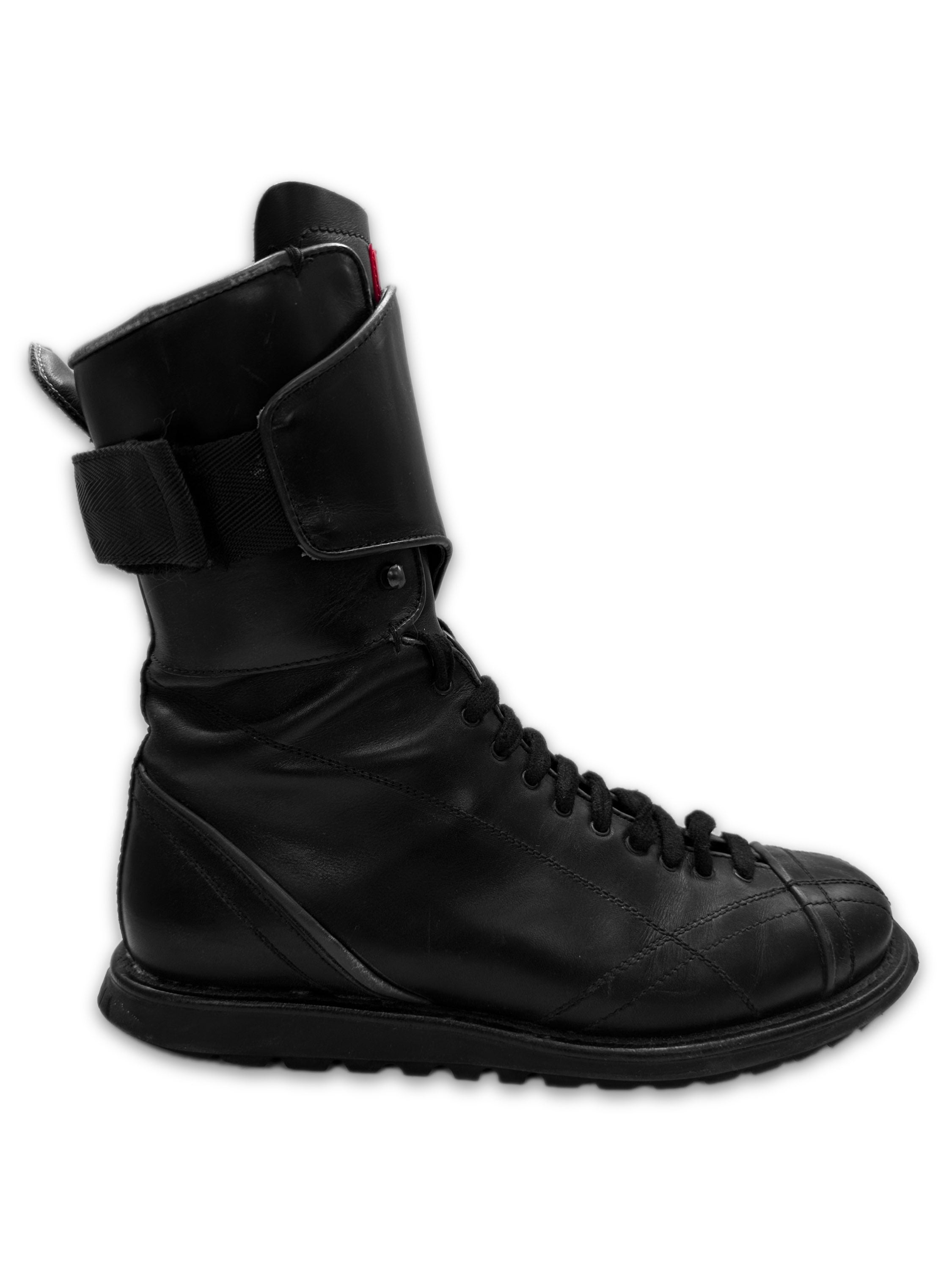 00s Prada Sport Hi-top Leather Armoured Hiking Boots