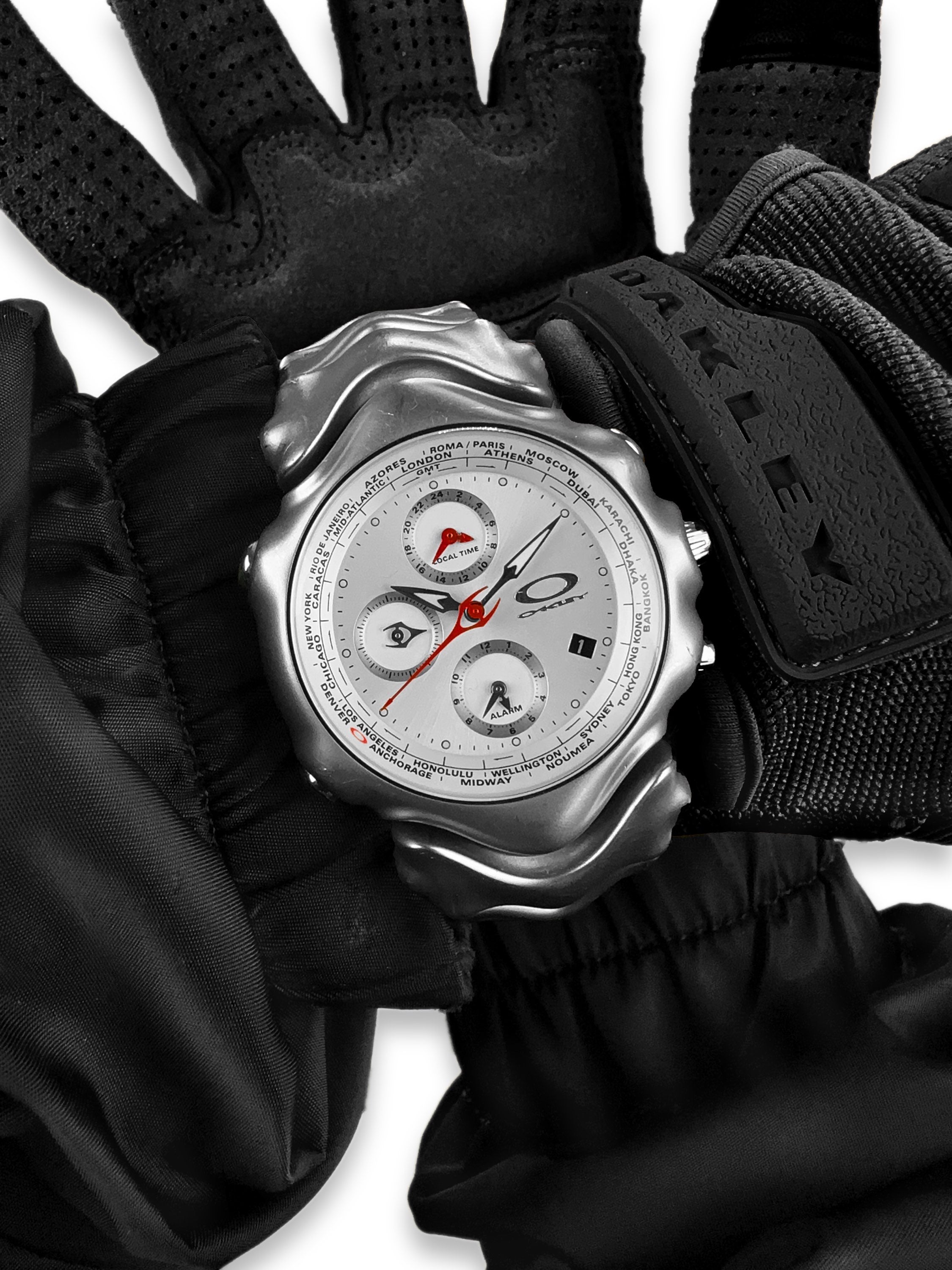 2003 Oakley ‘GMT’ Honed White Triple Chronograph Wristwatch