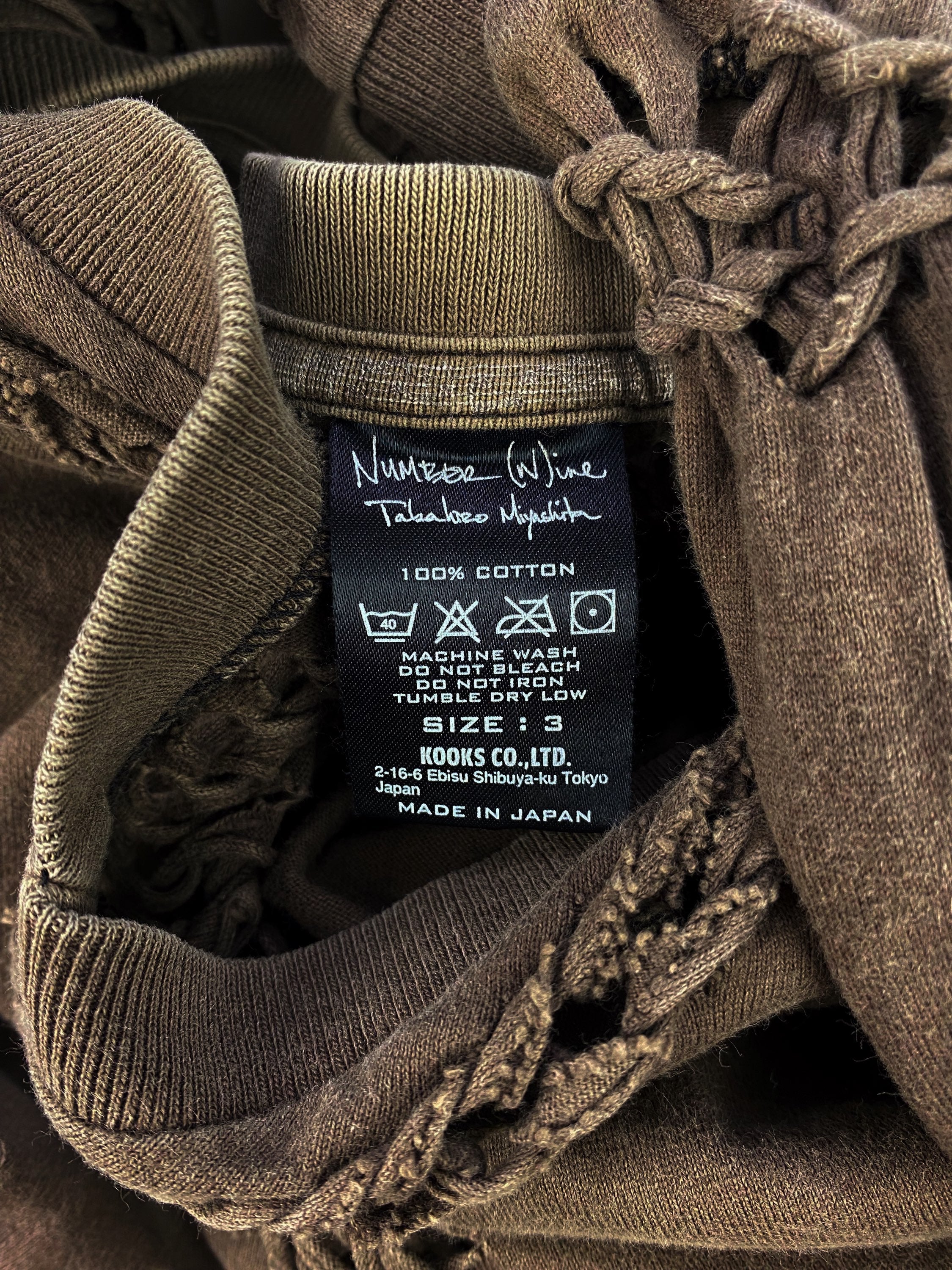 Number (N)ine Tan Braided Perforated Longsleeve Shirt