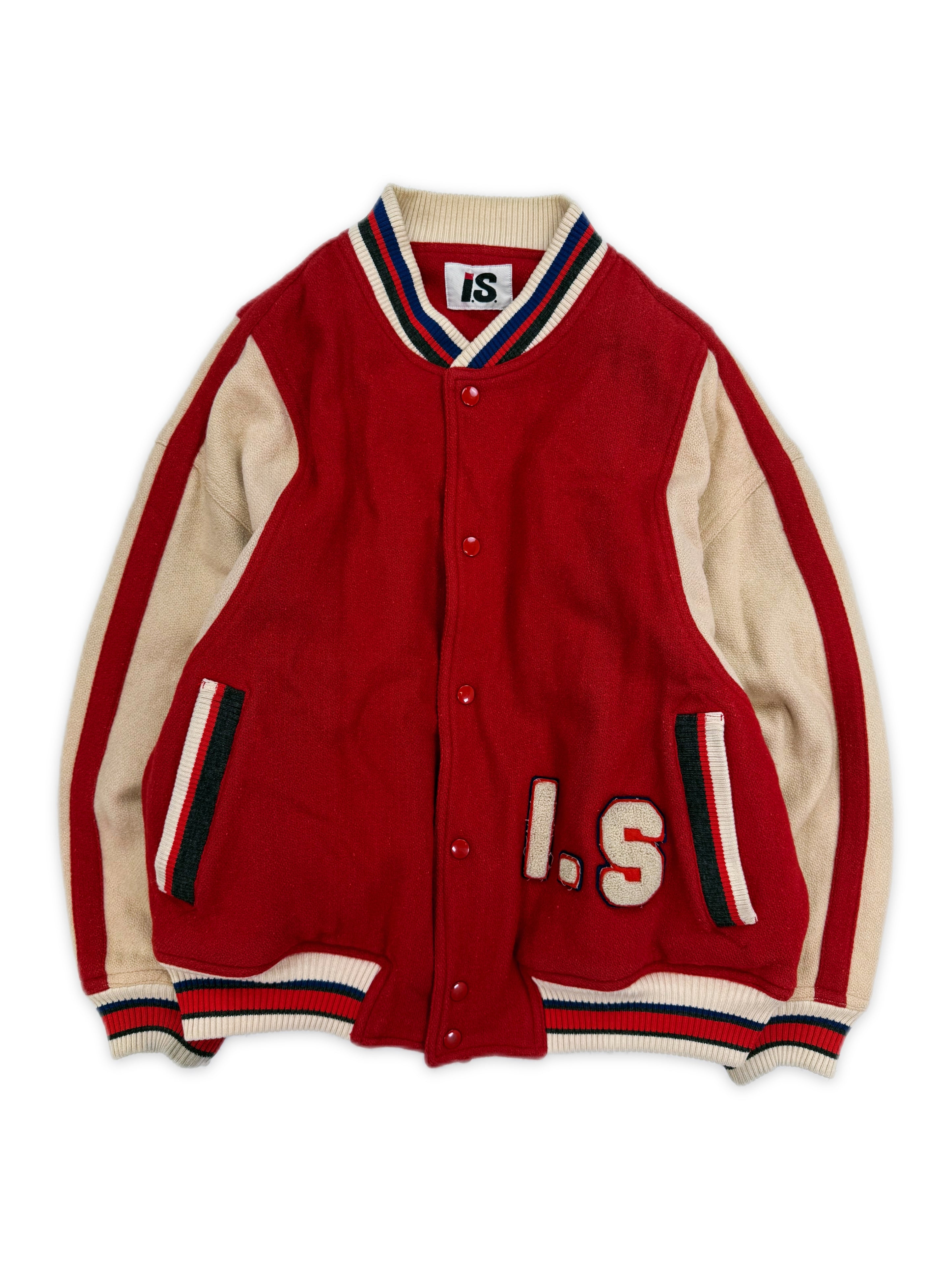 1984 Issey Miyake Sport ‘I.S. Team’ Red Leather Varsity Jacket