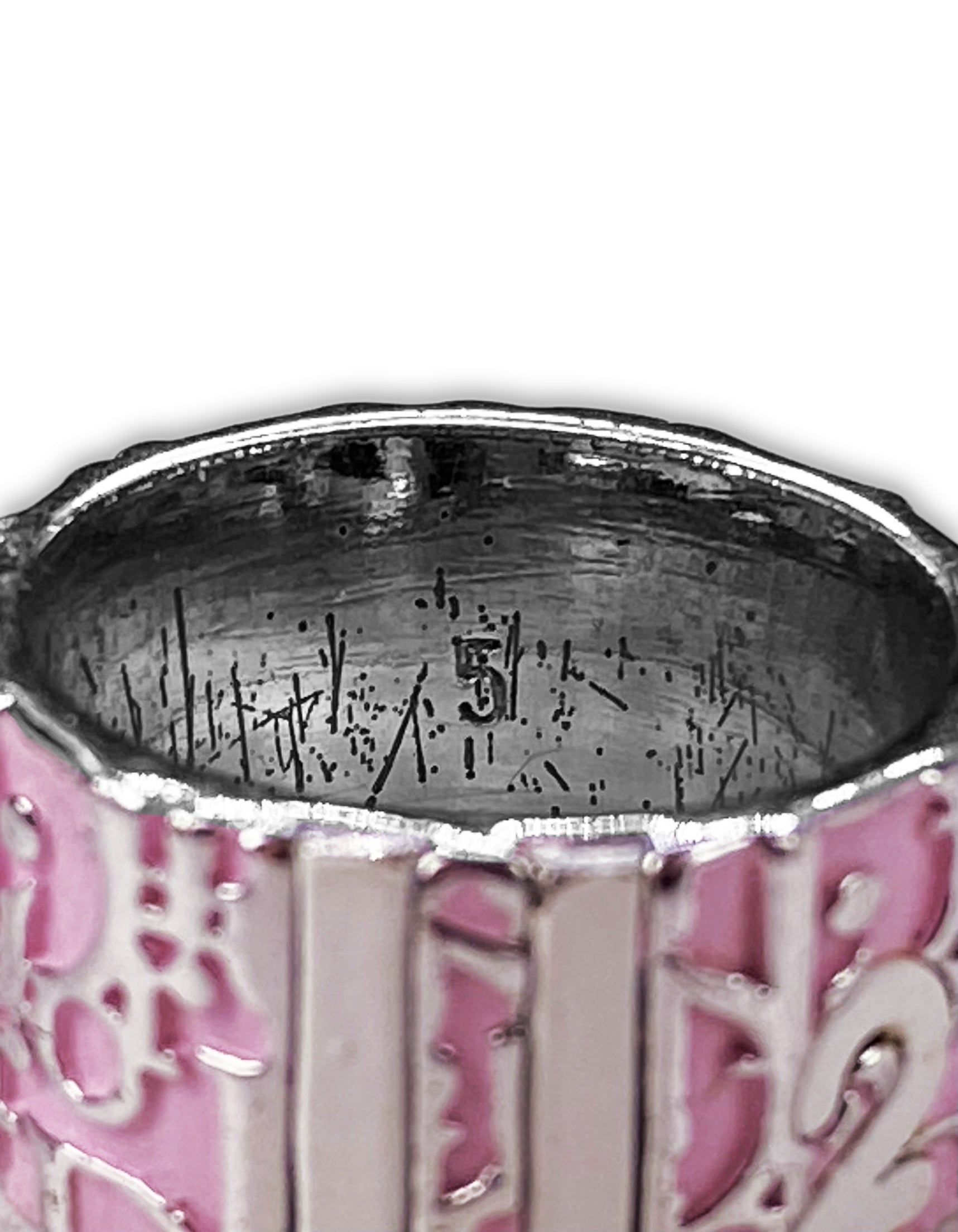 00s Dior ‘2’ Hot Pink Trotter Monogram Ring