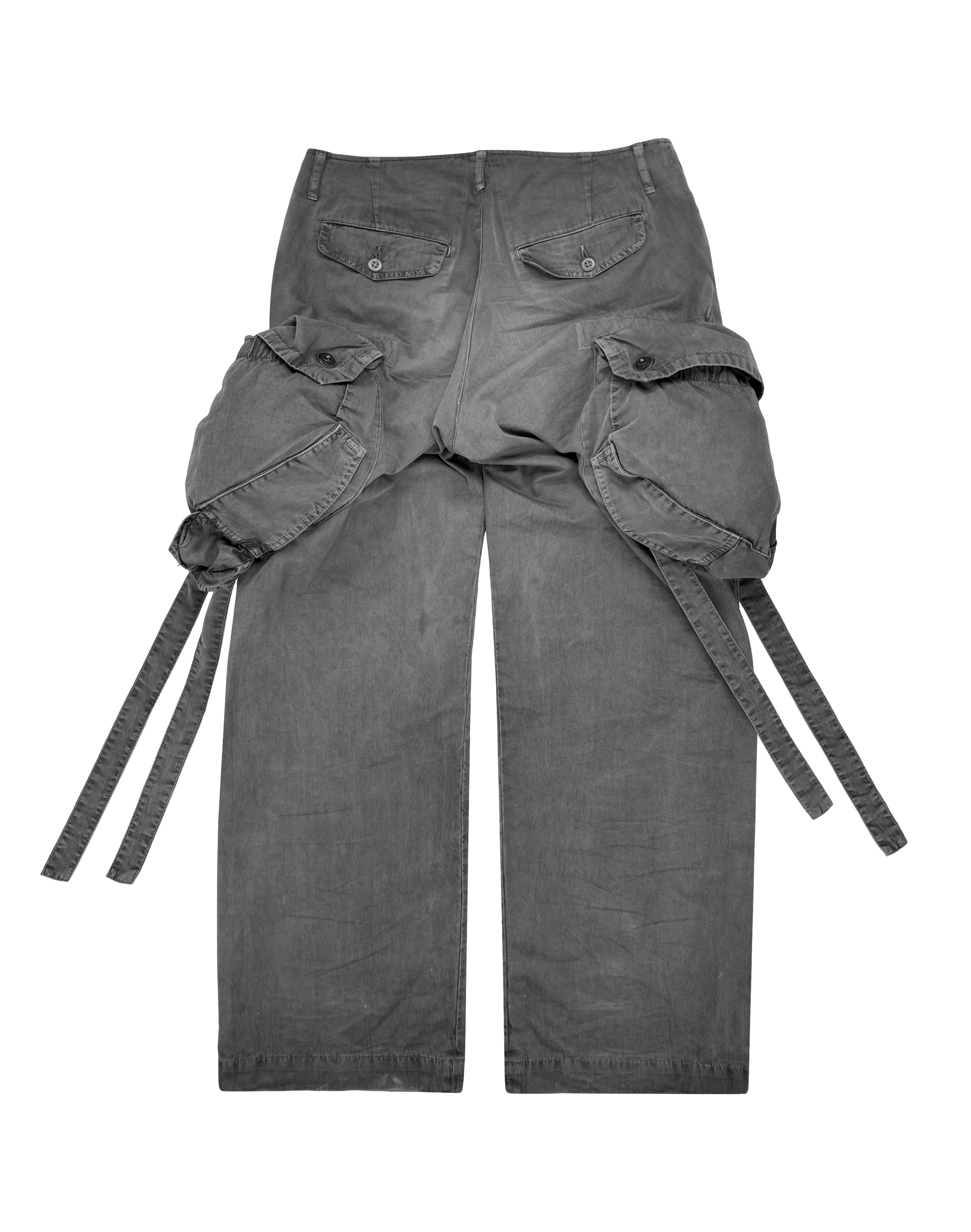 SS06 Julius ‘Gas Mask’ Bondage Strap Slate Grey Cargo Pants