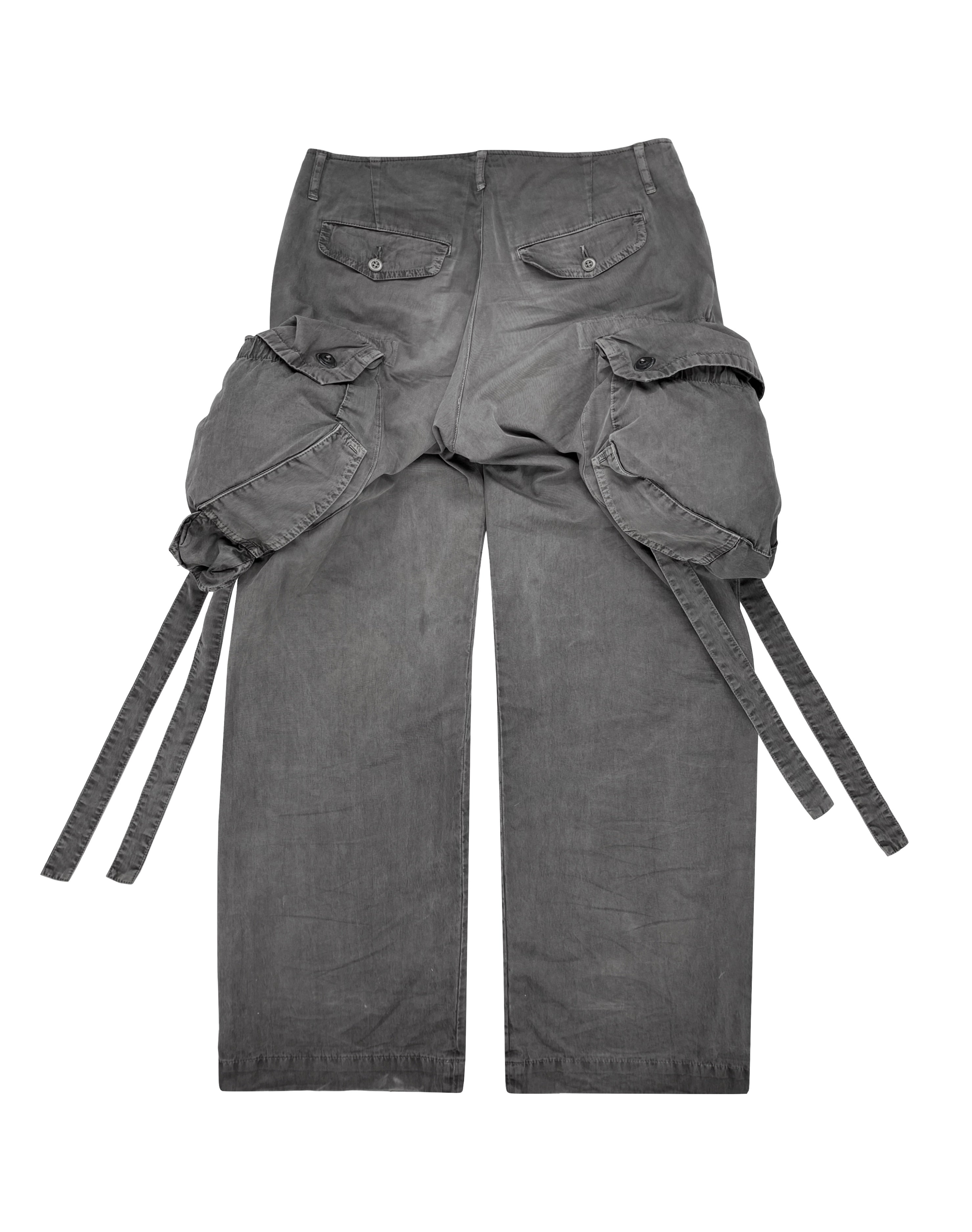 SS06 Julius ‘Gas Mask’ Bondage Strap Slate Grey Cargo Pants