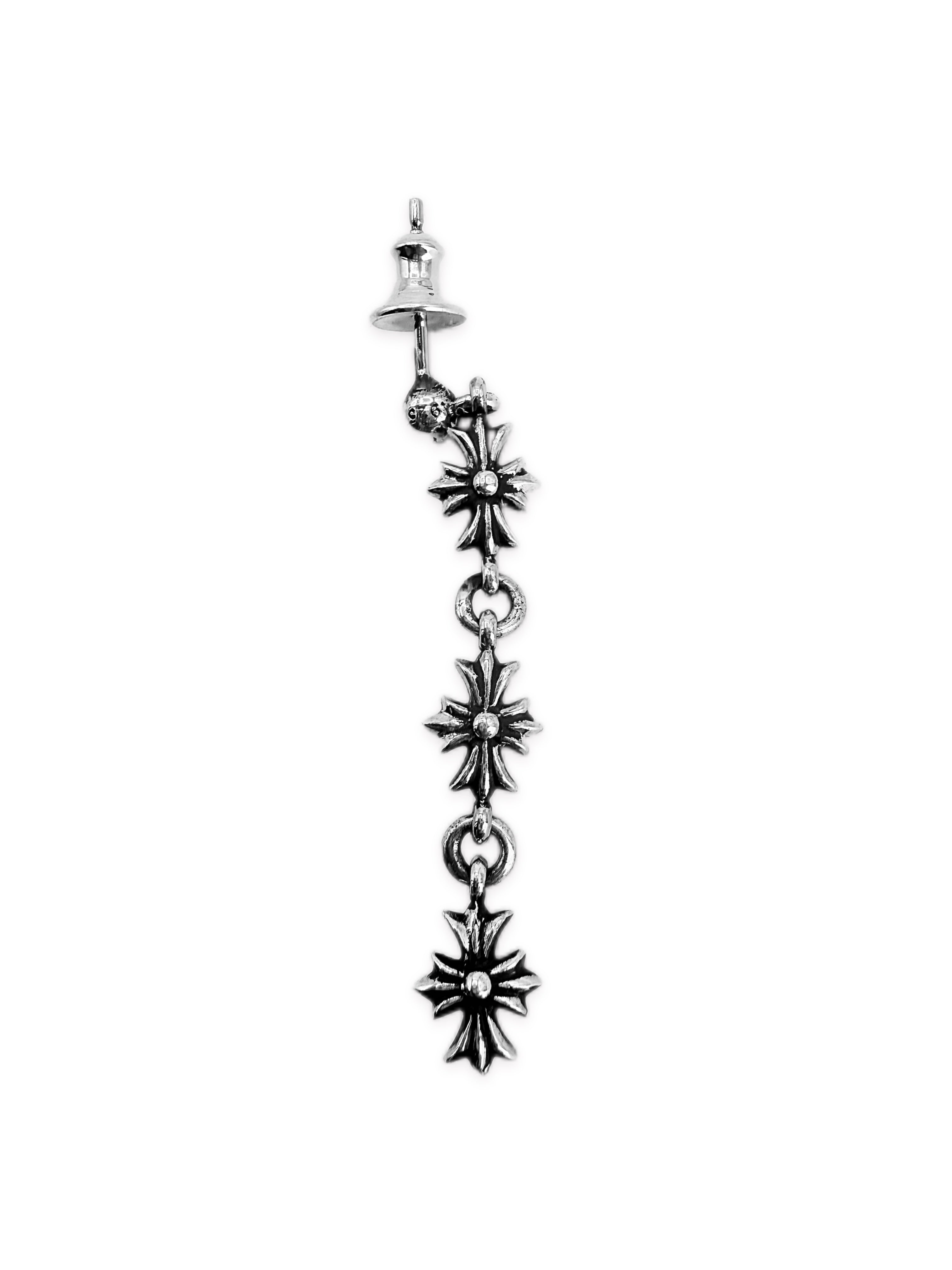 Chrome Hearts ‘Tiny E’ Triple 3 Drop .925 Silver Earring
