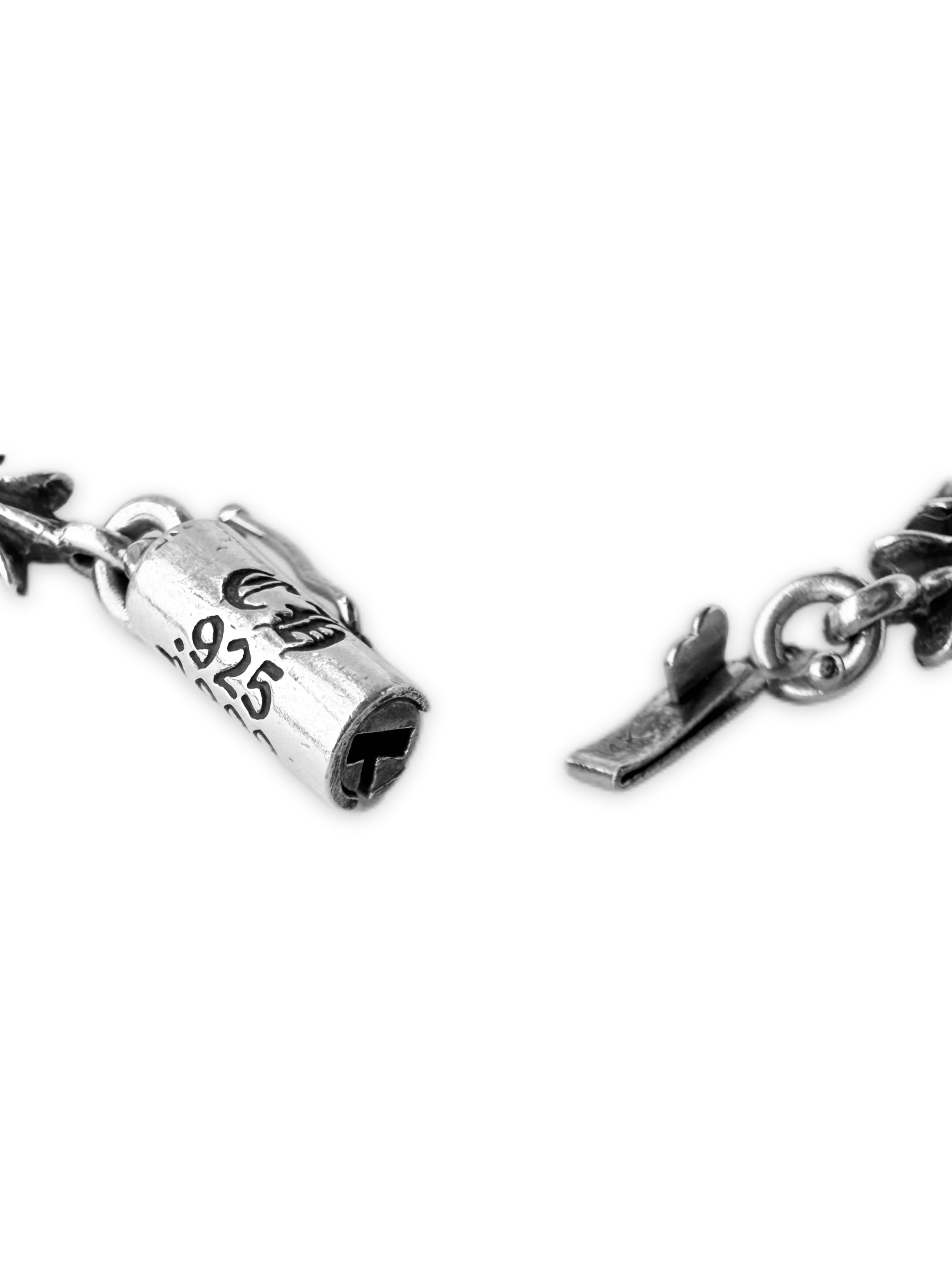 Chrome Hearts Tiny E Heart Pendant Cross Chain Necklace