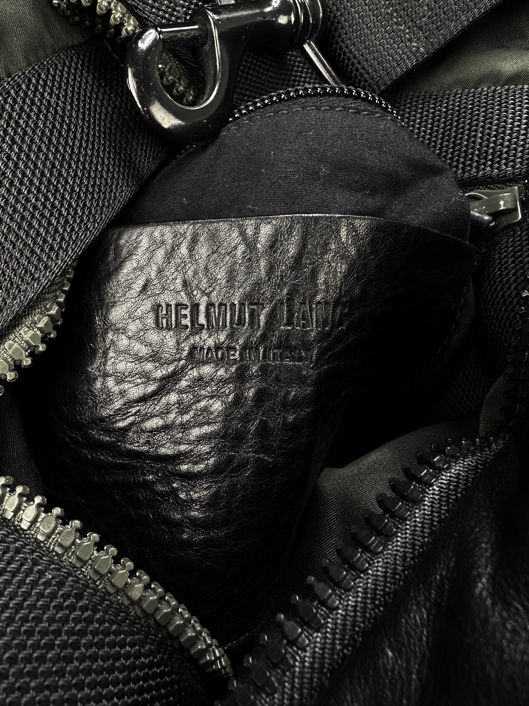 1999 Helmut Lang Transformable Black Leather Shoulder / Duffle Bag