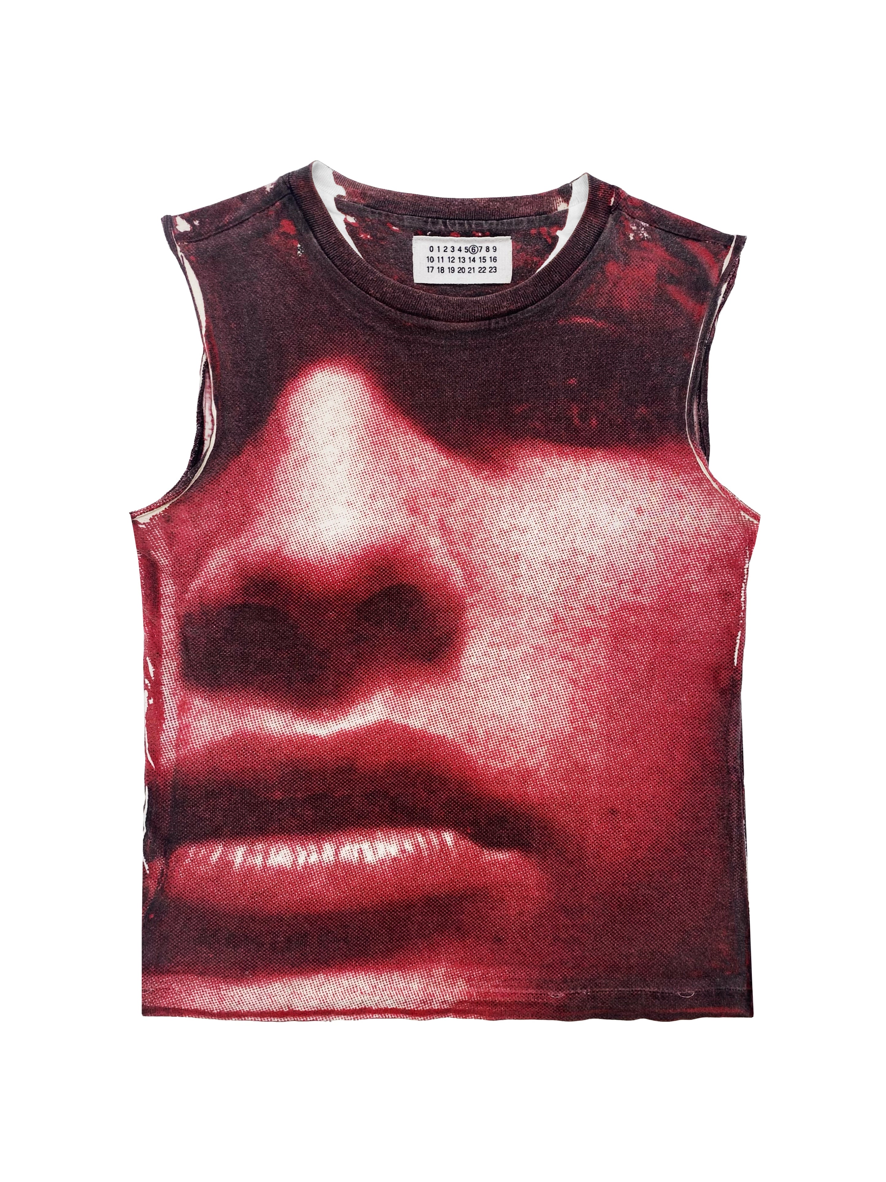 SS04 Maison Margiela Face Pointillism Full Print Tank Top