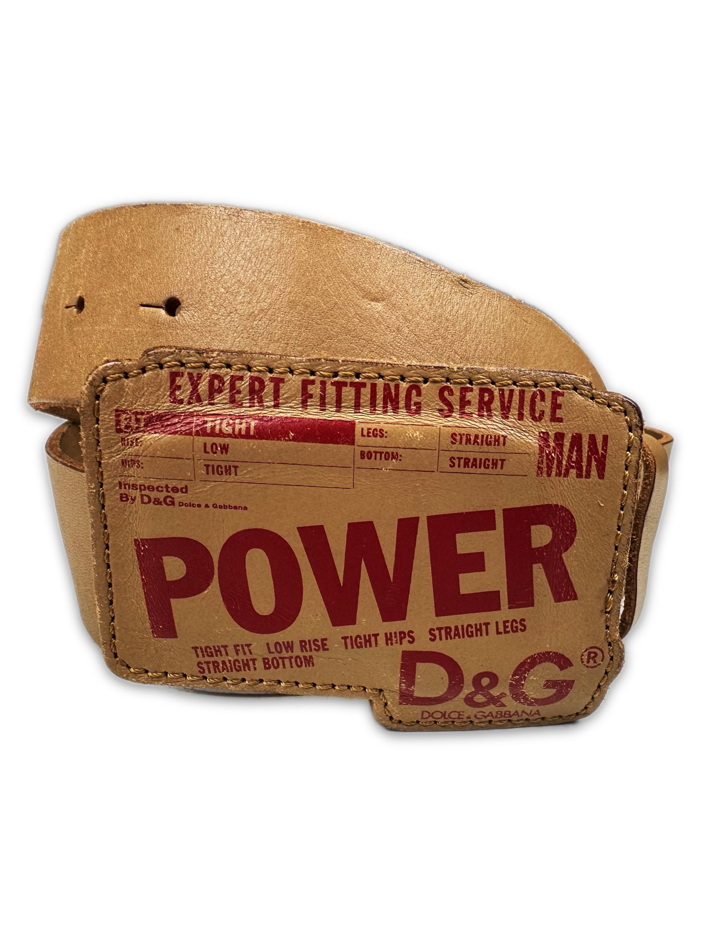 00s Dolce &amp; Gabbana ‘Jacron Label’ Brown Leather Belt