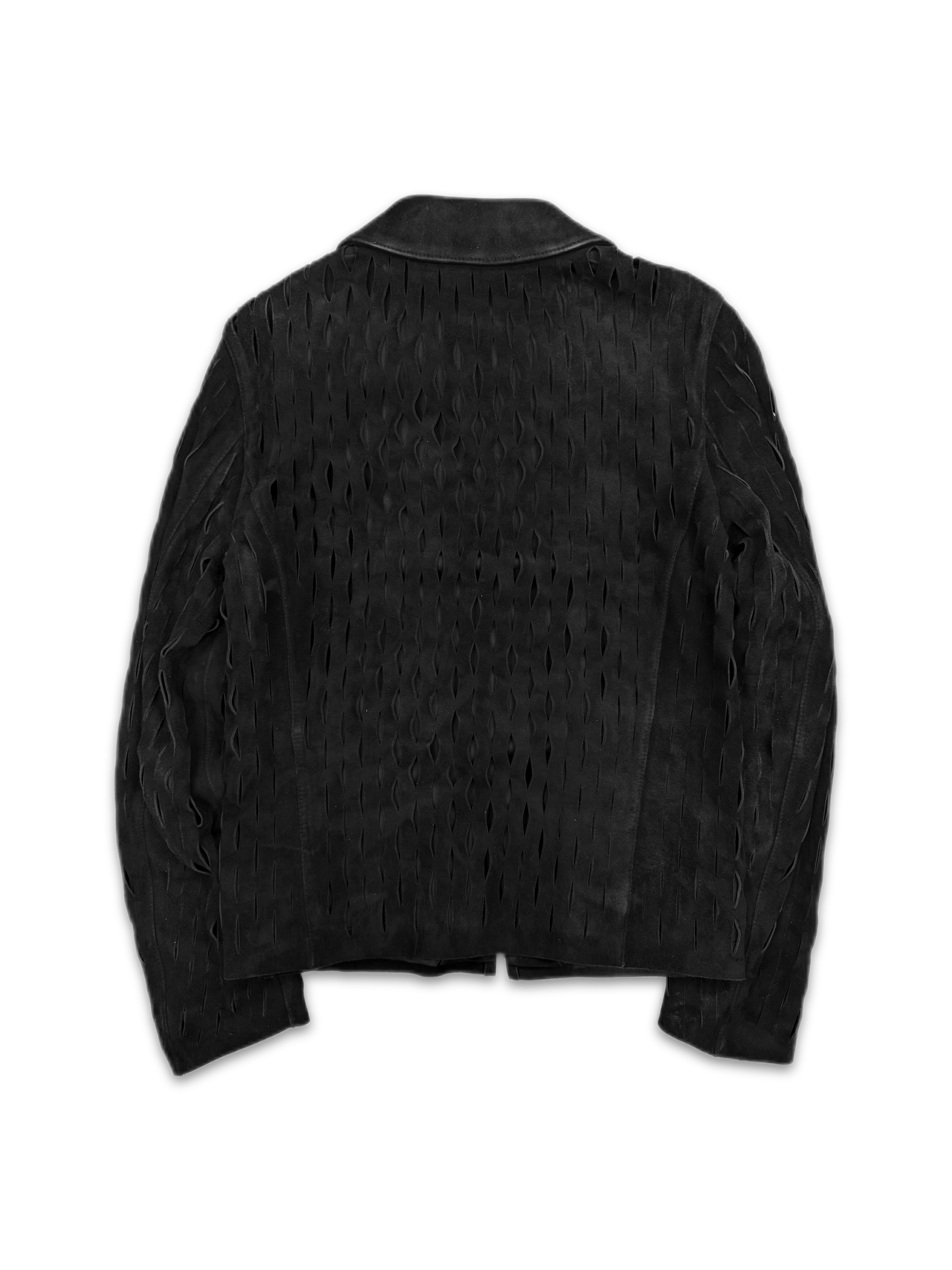 SS09 Maison Margiela Laser Cut Suede Black Layered Jacket