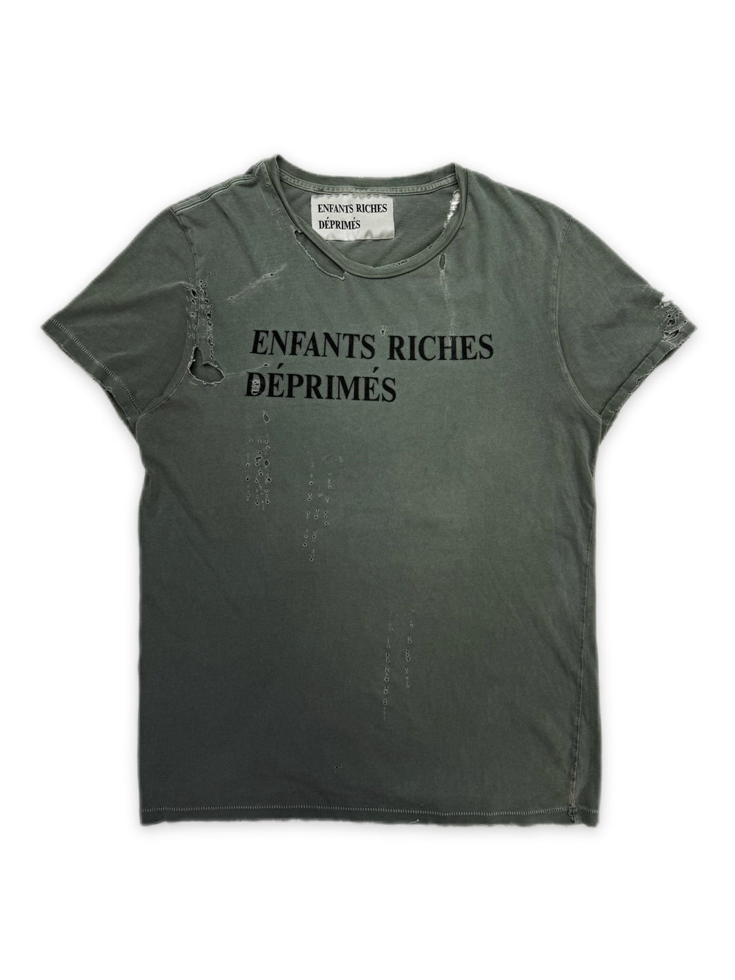 Enfants Riches Deprimes OG Washed Green Logo Distressed T-Shirt