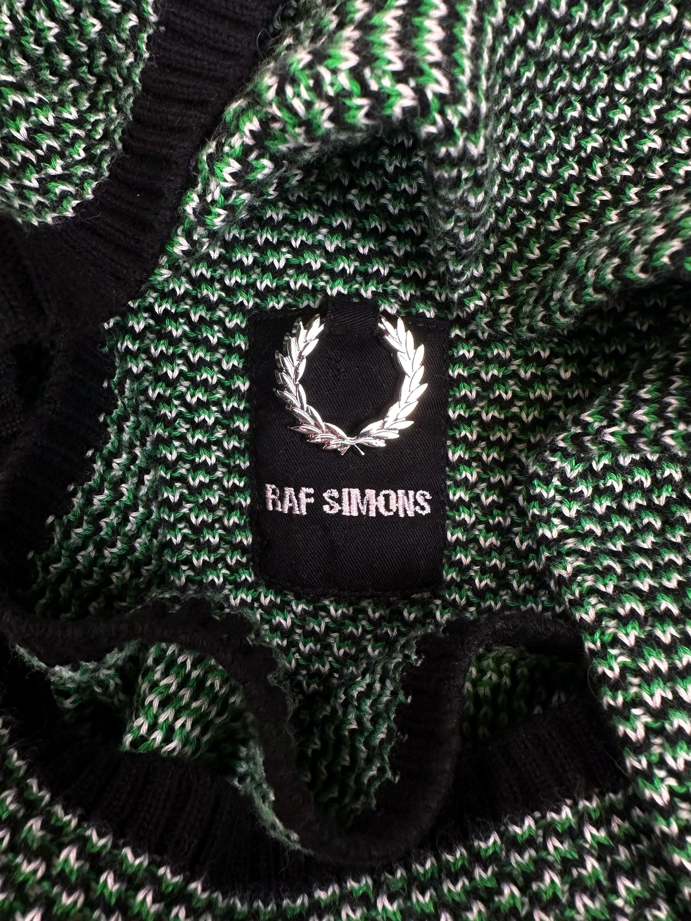 2017 Raf Simons x Fred Perry Emerald Green Knitted Polo Shirt