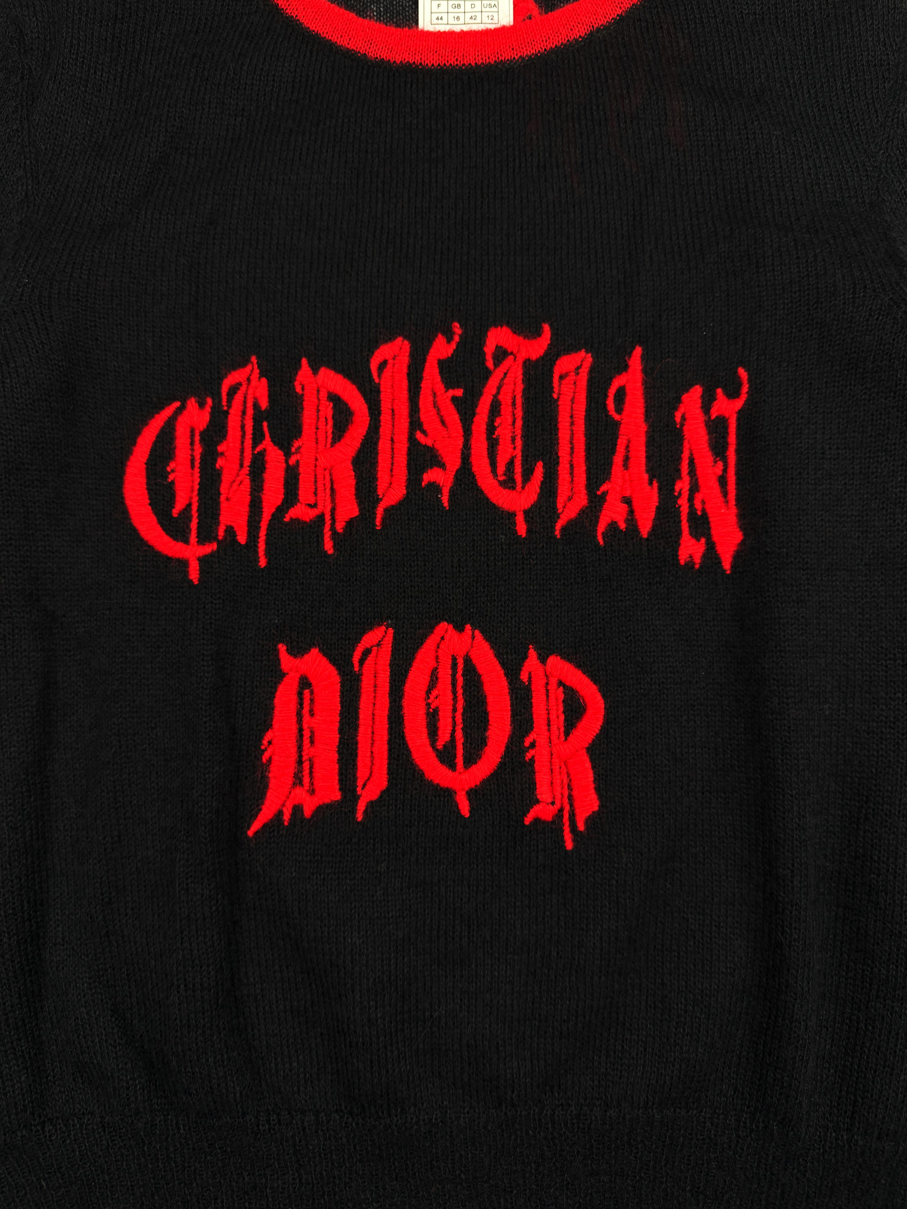 SS02 Dior ‘Christian Dior’ Gothic 1947 Mohair Black Knit Sweater