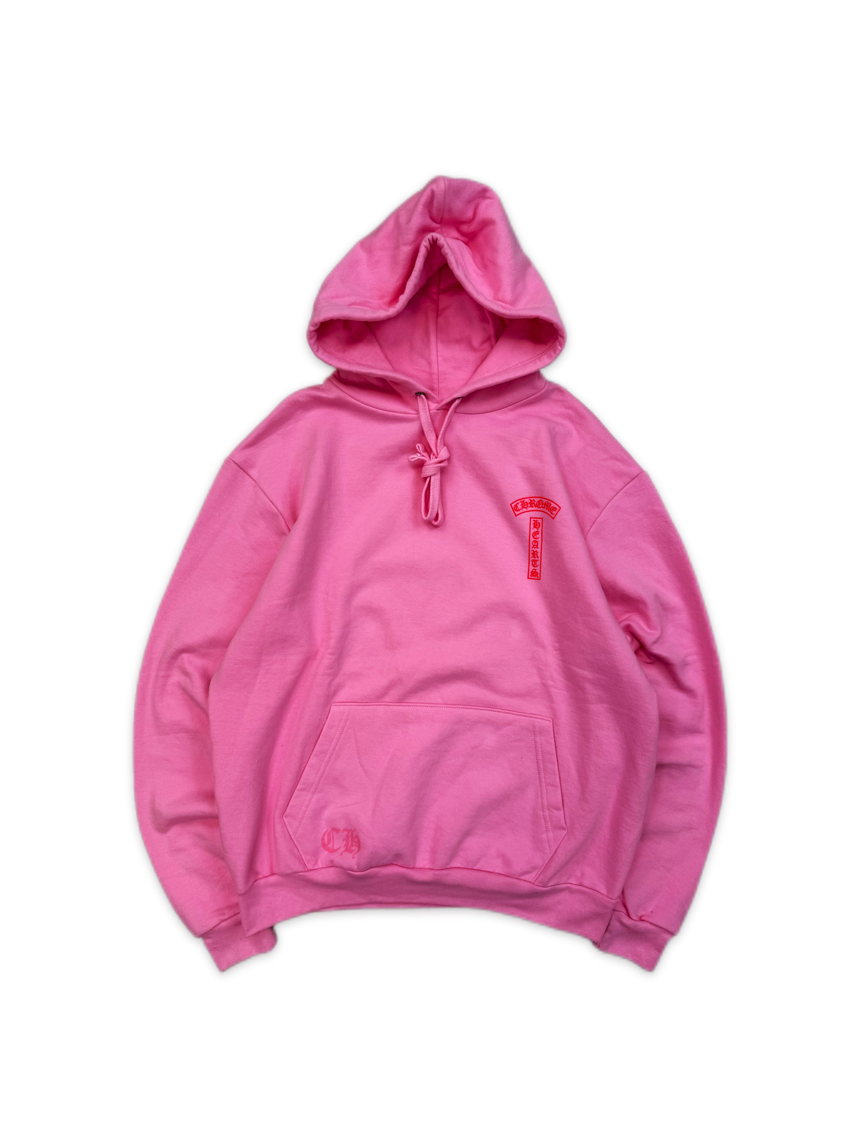 Chrome Hearts U.S.A Pink T Bar Logo Heavy Weight Hoodie