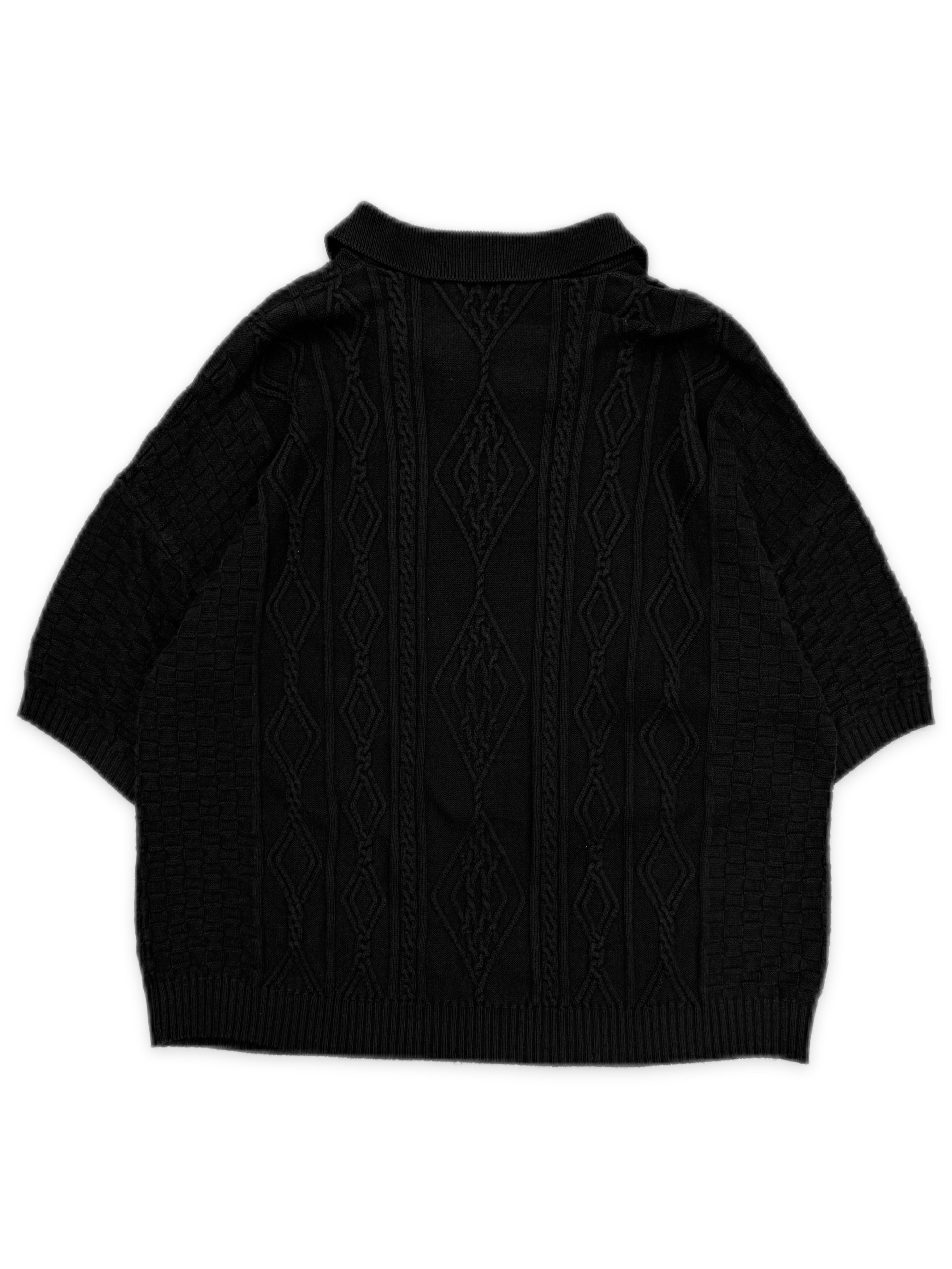 Enfants Riches Deprimes ‘Anthony’ Silk Cable Knit Short Sleeve Polo
