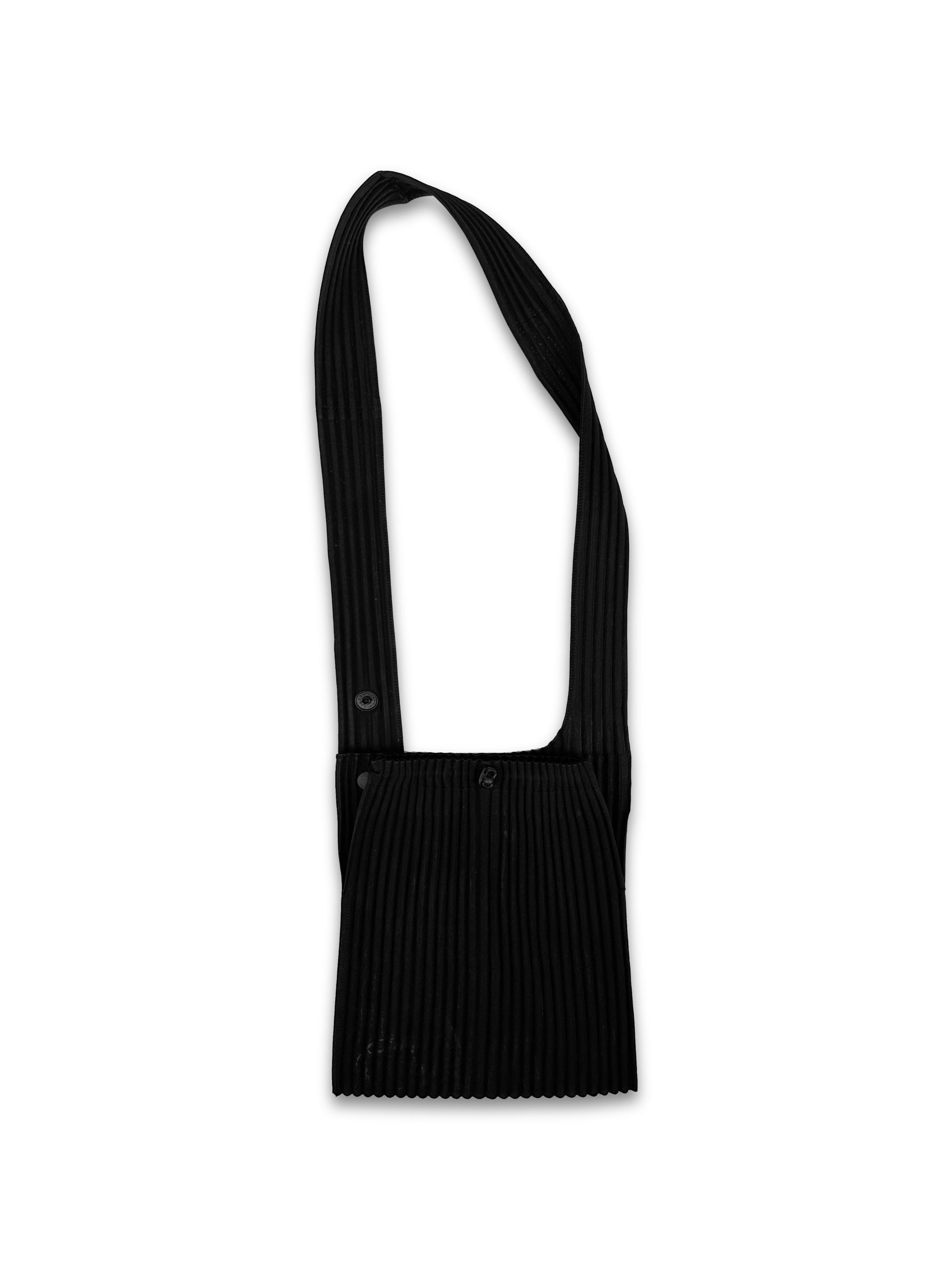 Issey Miyake Homme Plisse Black Pleated Crossbody Shoulder Bag