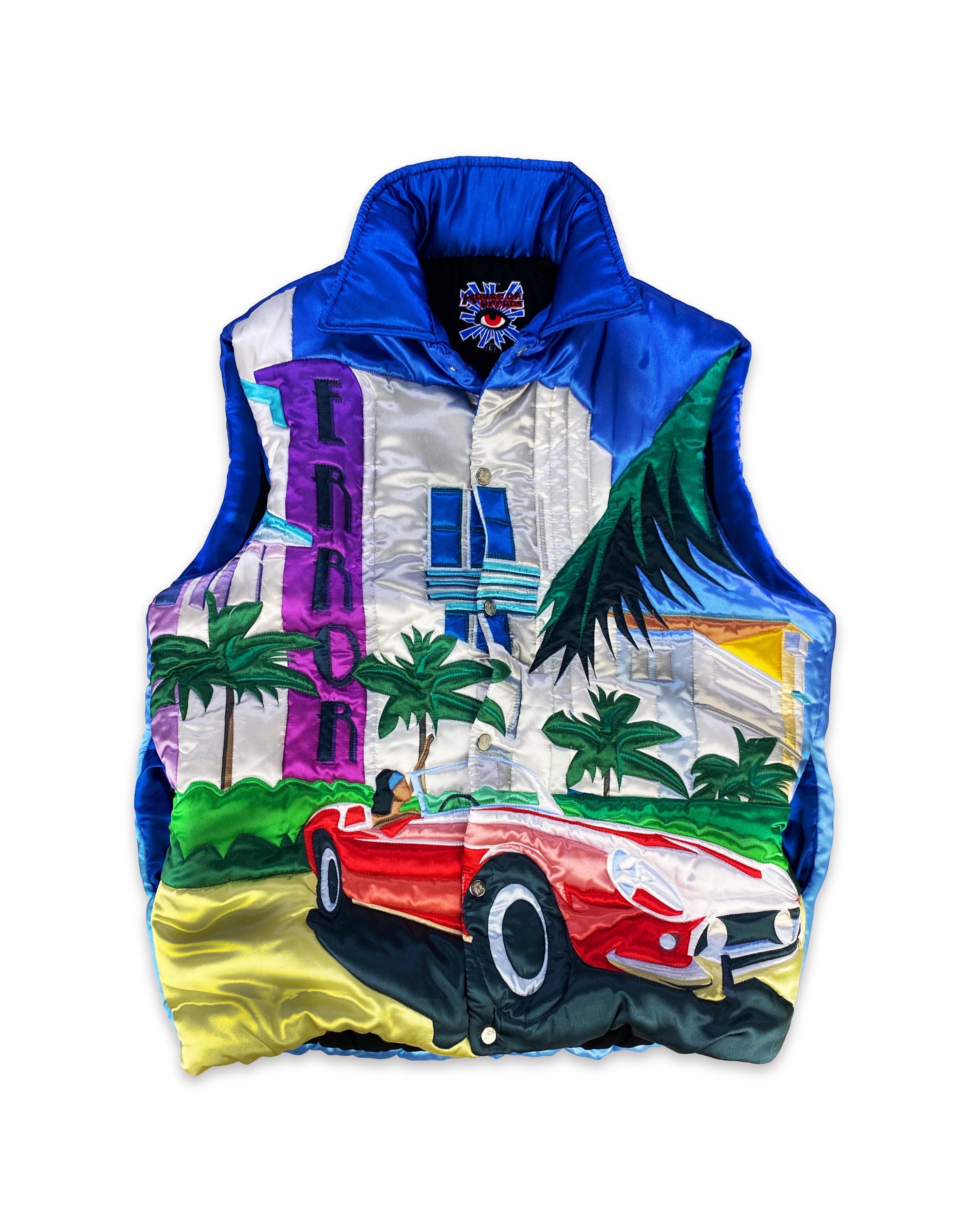 AW21 House of Errors ‘Miami’ Down Fill Graphic Puffer Vest
