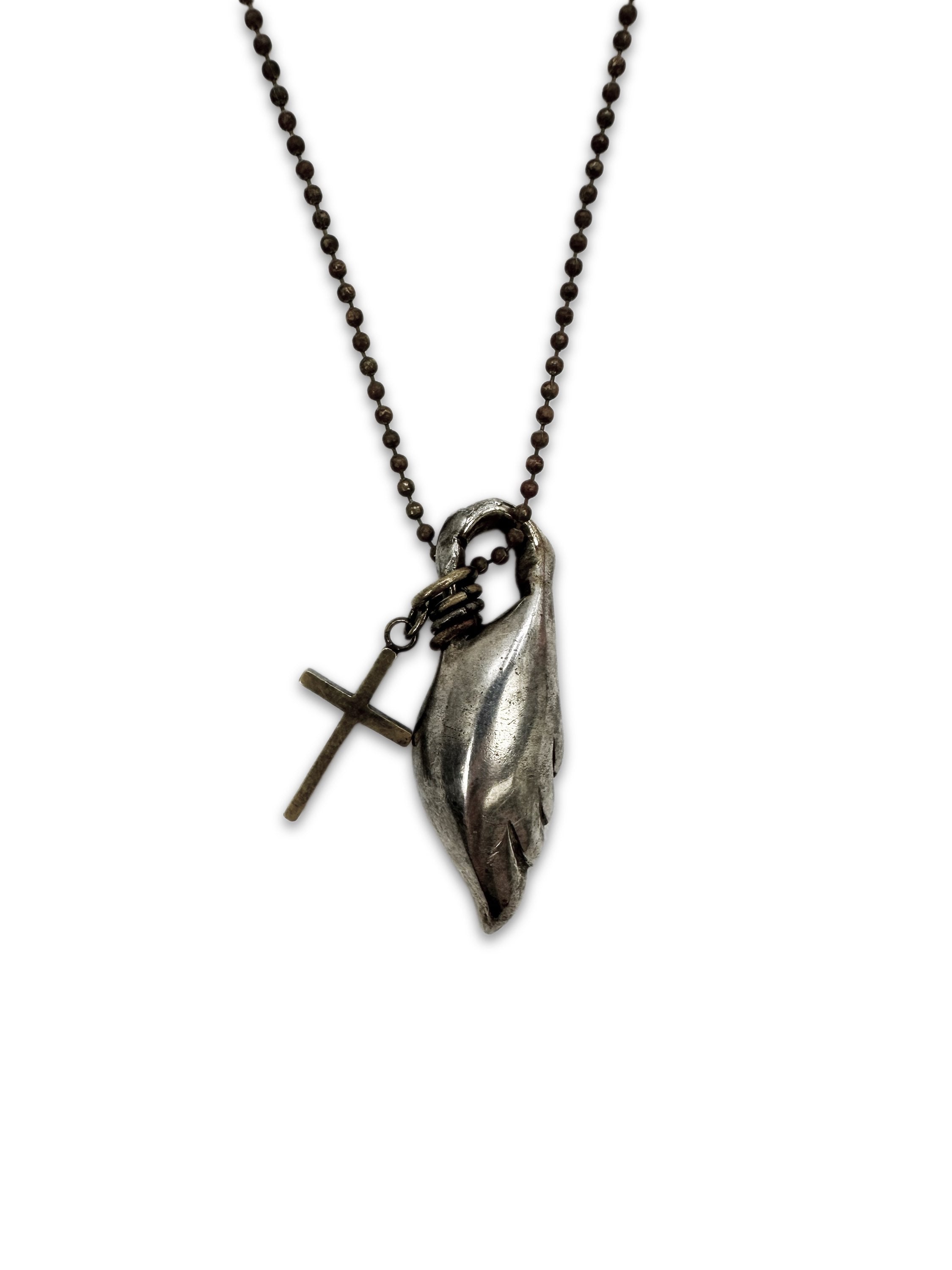 00s Tornado Mart ‘Cross’ Pendant Motif Brass Necklace