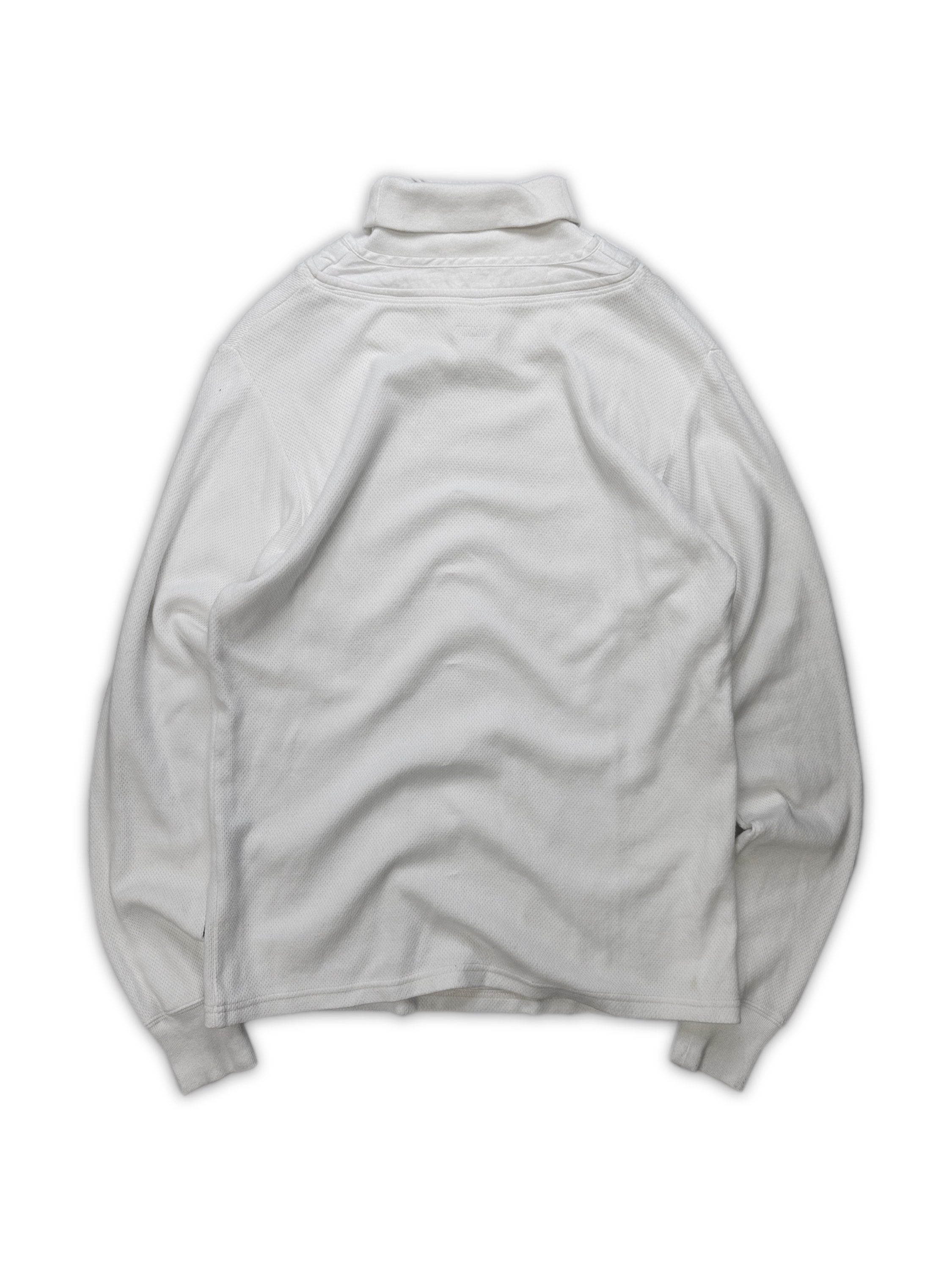 Kapital White Waffle Long Sleeve Turtleneck Sweater