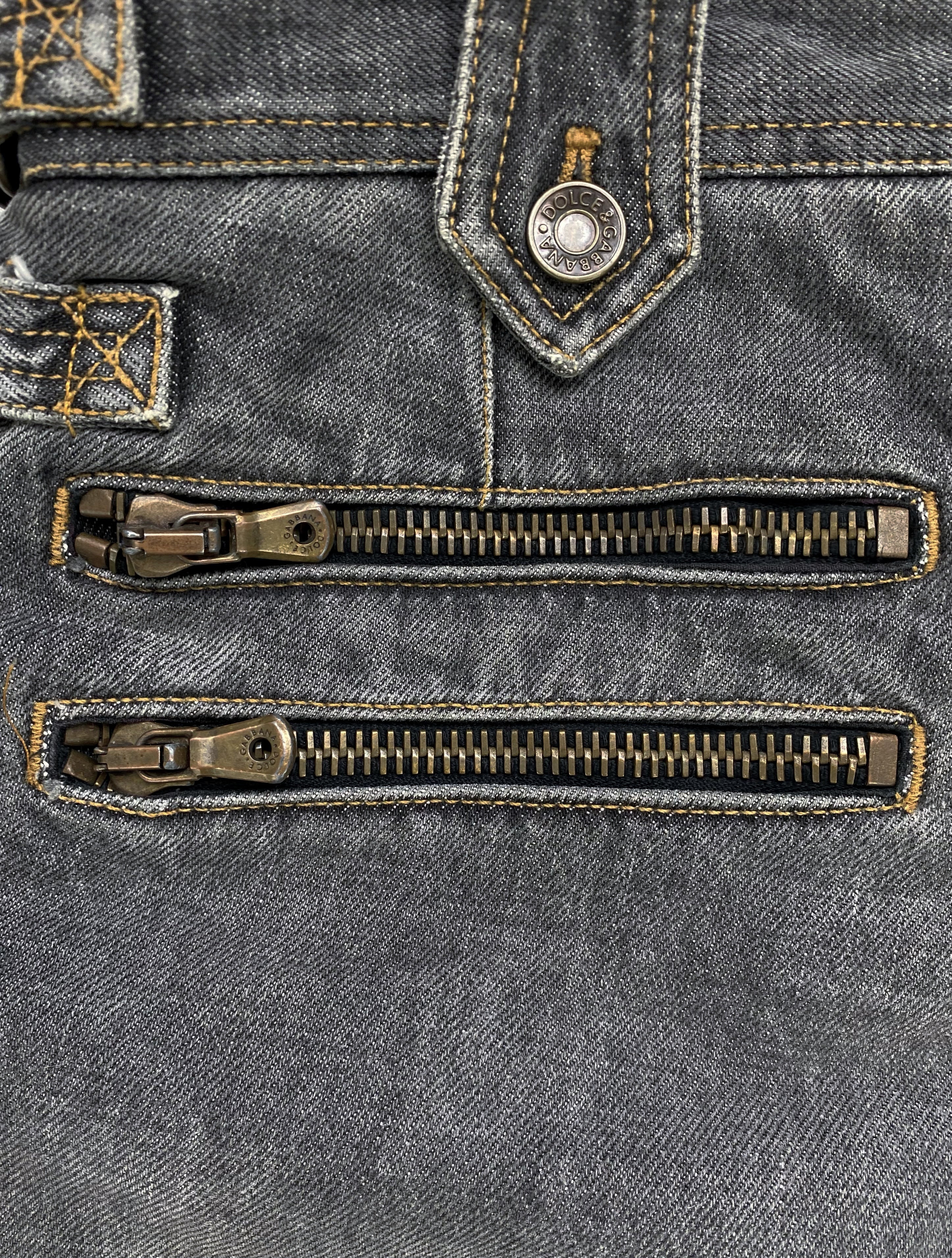 AW03 Dolce &amp; Gabbana Bondage Strap Reinforced Flared Denim