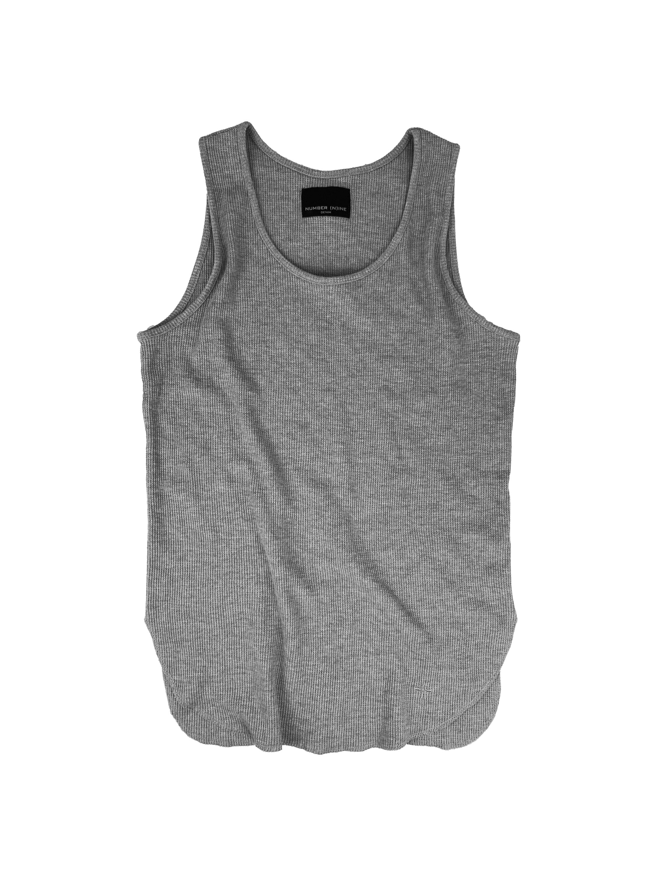 Number (N)ine Thermal Ribbed Heather Grey Tank-top