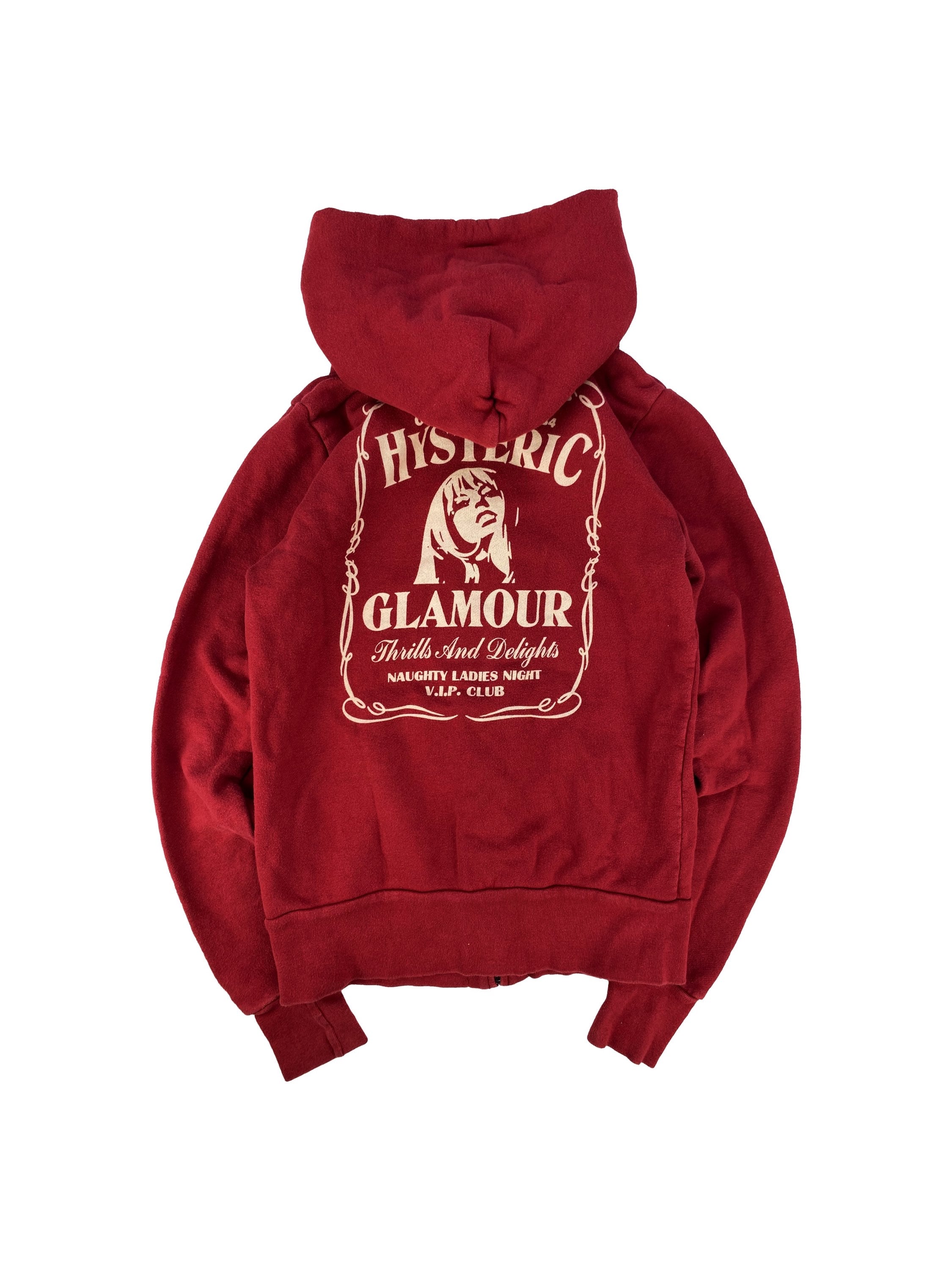 Hysteric Glamour ‘Show Girl’ Full Zip Cherry Red Hoodie