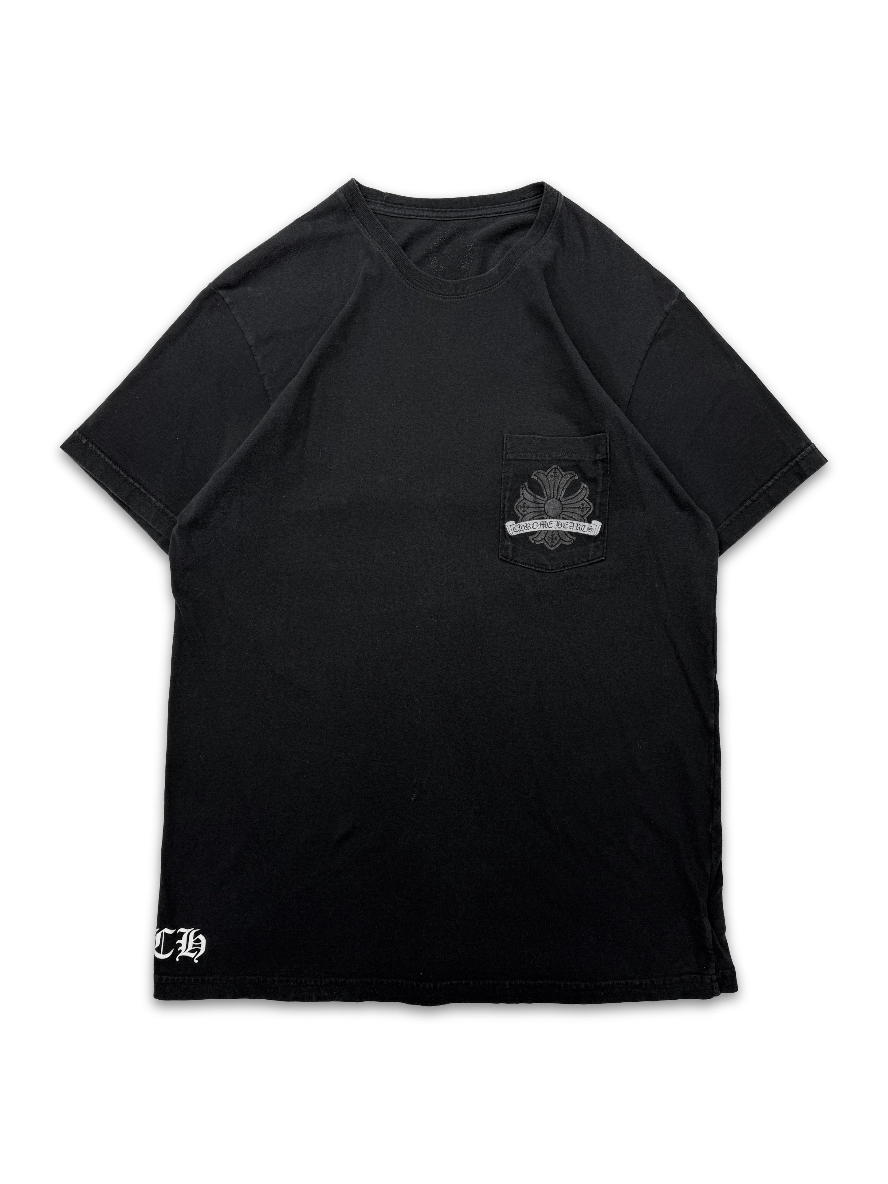 Chrome Hearts Silver Horse Shoe Logo Black T-Shirt