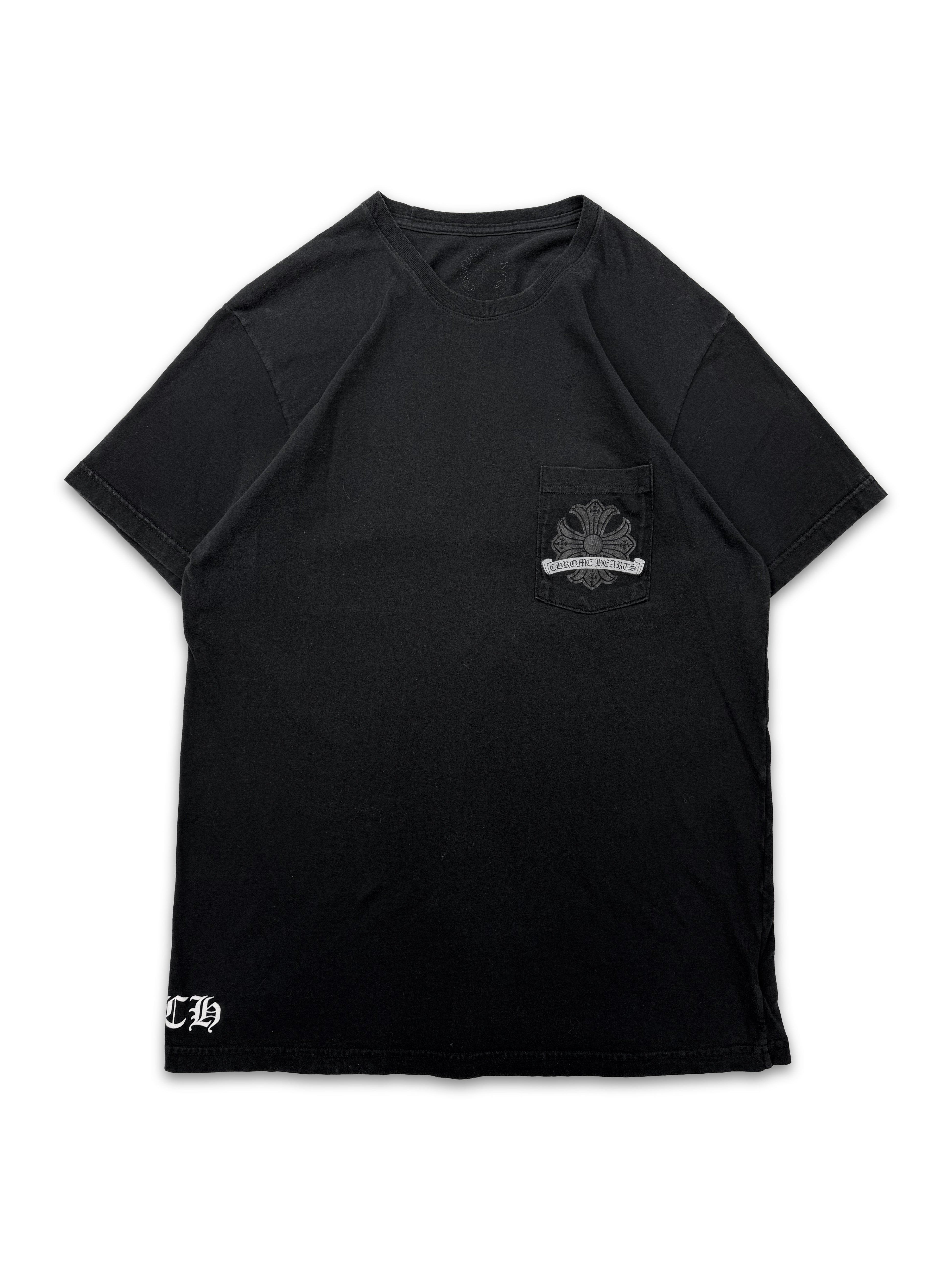 Chrome Hearts Silver Horse Shoe Logo Black T-Shirt