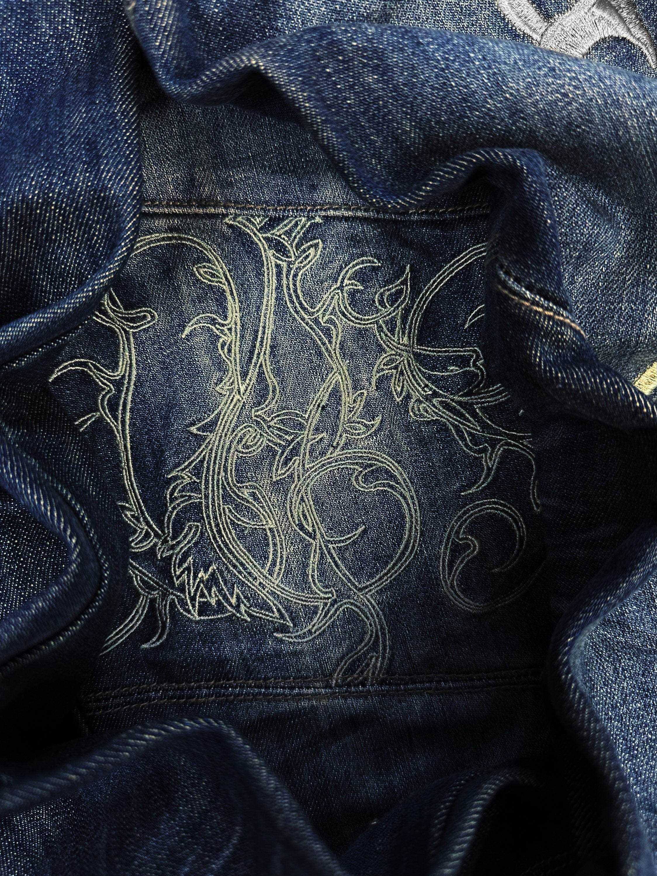 00s Tornado Mart ‘Scythe’ Embroidered Flare Cut Whiskered Denim