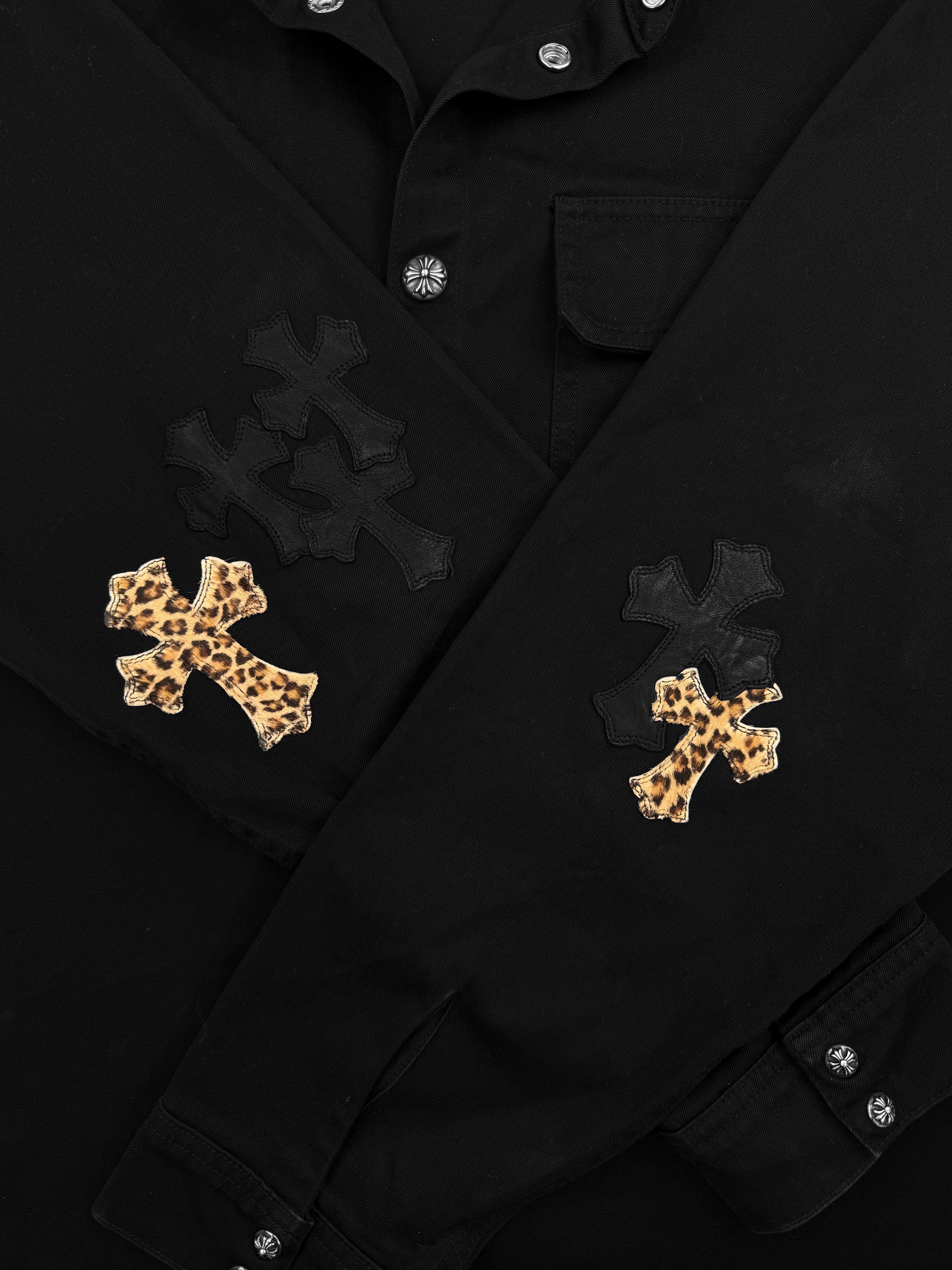 Chrome Hearts Work Dog Cheetah Cross Patch Canvas Jacket
