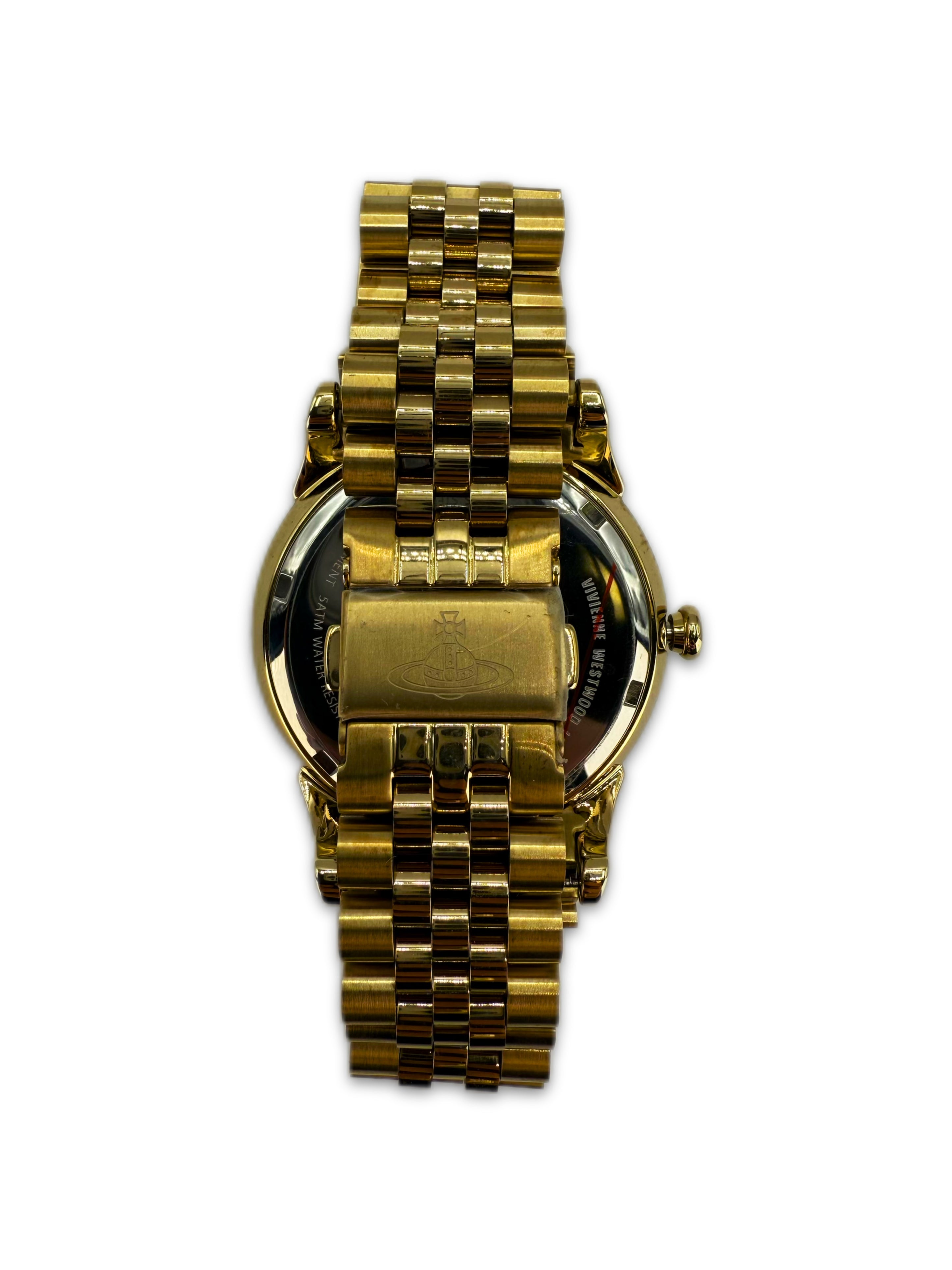 Vivienne Westwood Gold Two Tone Orb Swarovski Crystal Watch