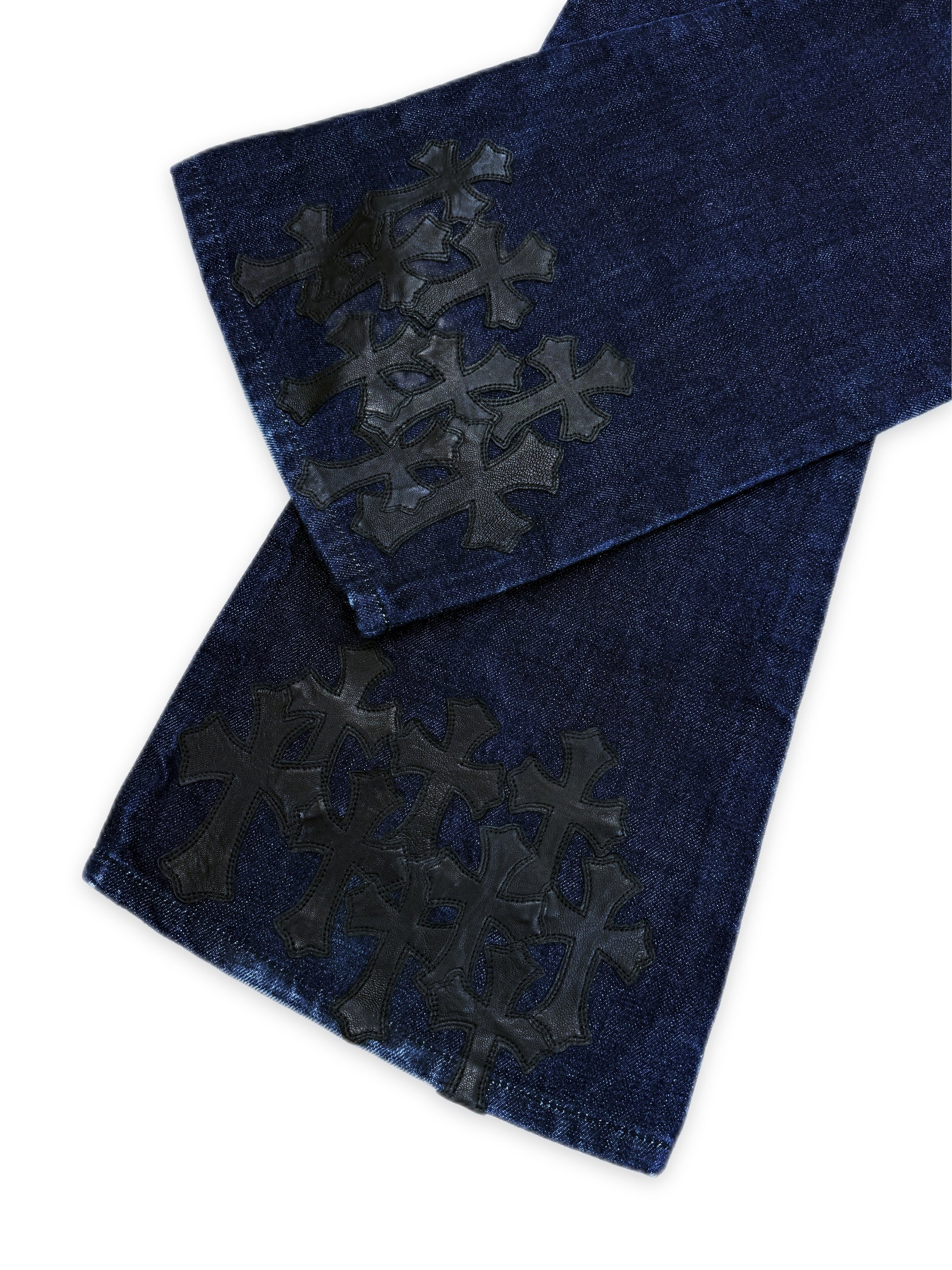 Chrome Hearts RICHARD STARK PERSONAL Flared 19 Cross Patch Dark Blue Jeans