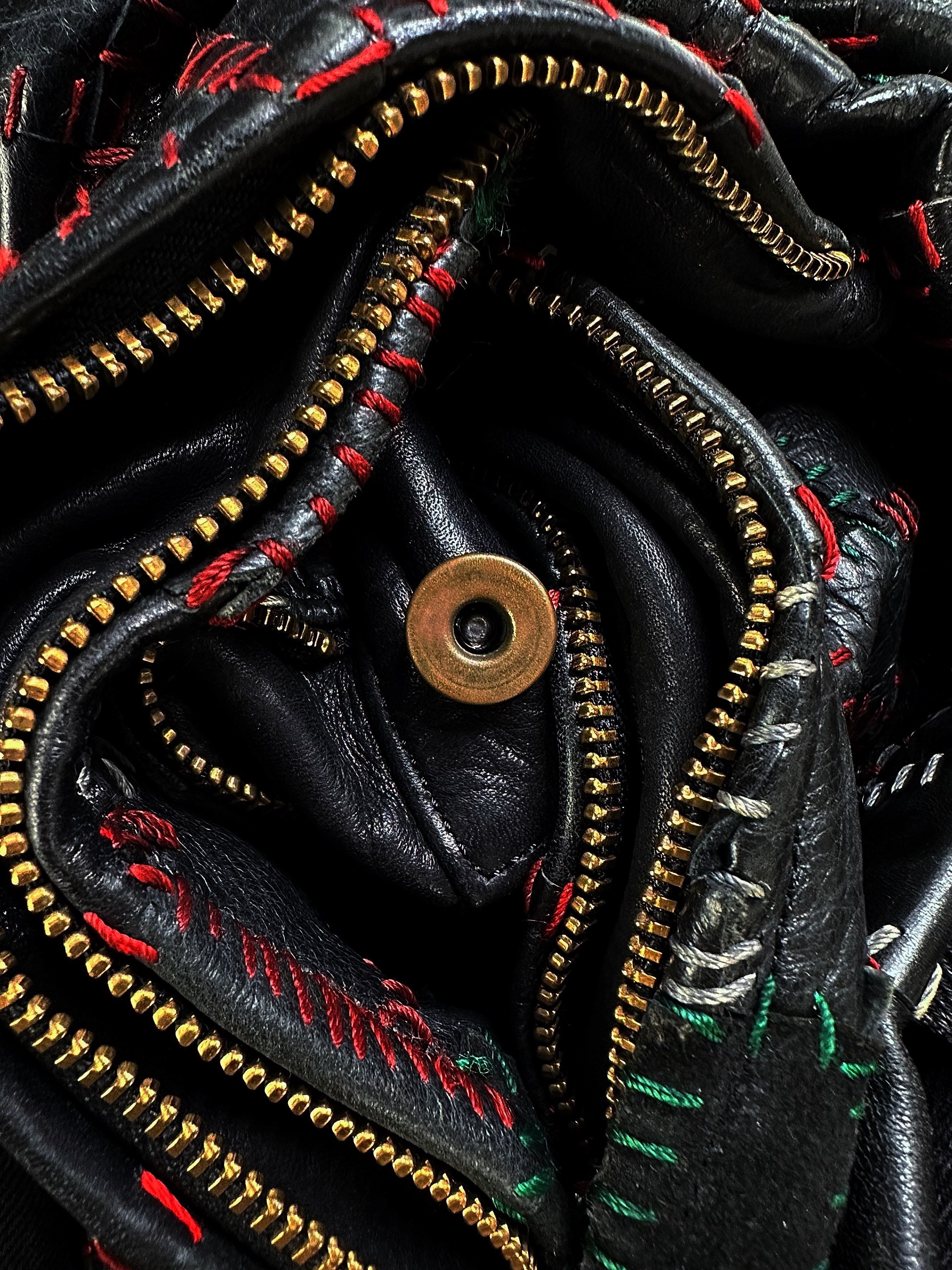 AW13 Blackmeans ‘Scab’ Calfskin Leather Patchwork Crust Pants
