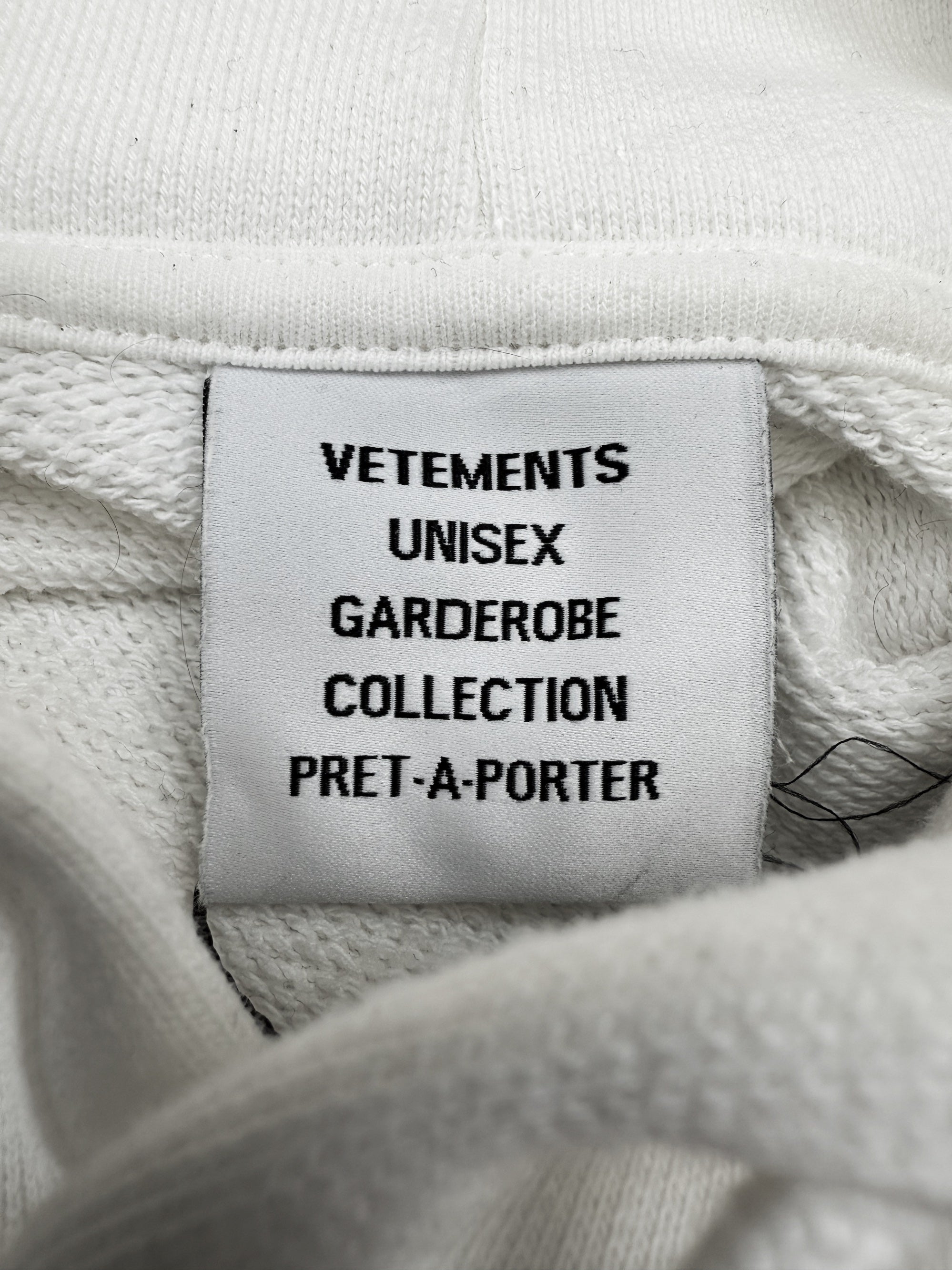 Vetements Limited Edition White Embroidered Hoodie