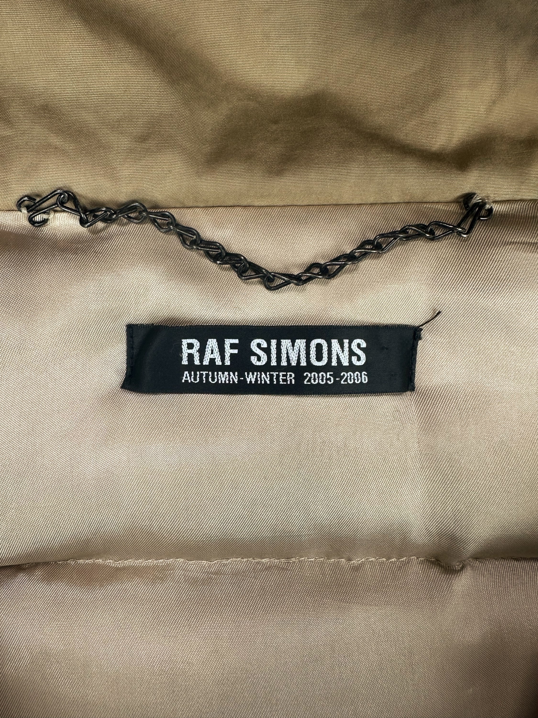 AW05 Raf Simons SAMPLE ‘History of My World’ Beige Puffer Jacket