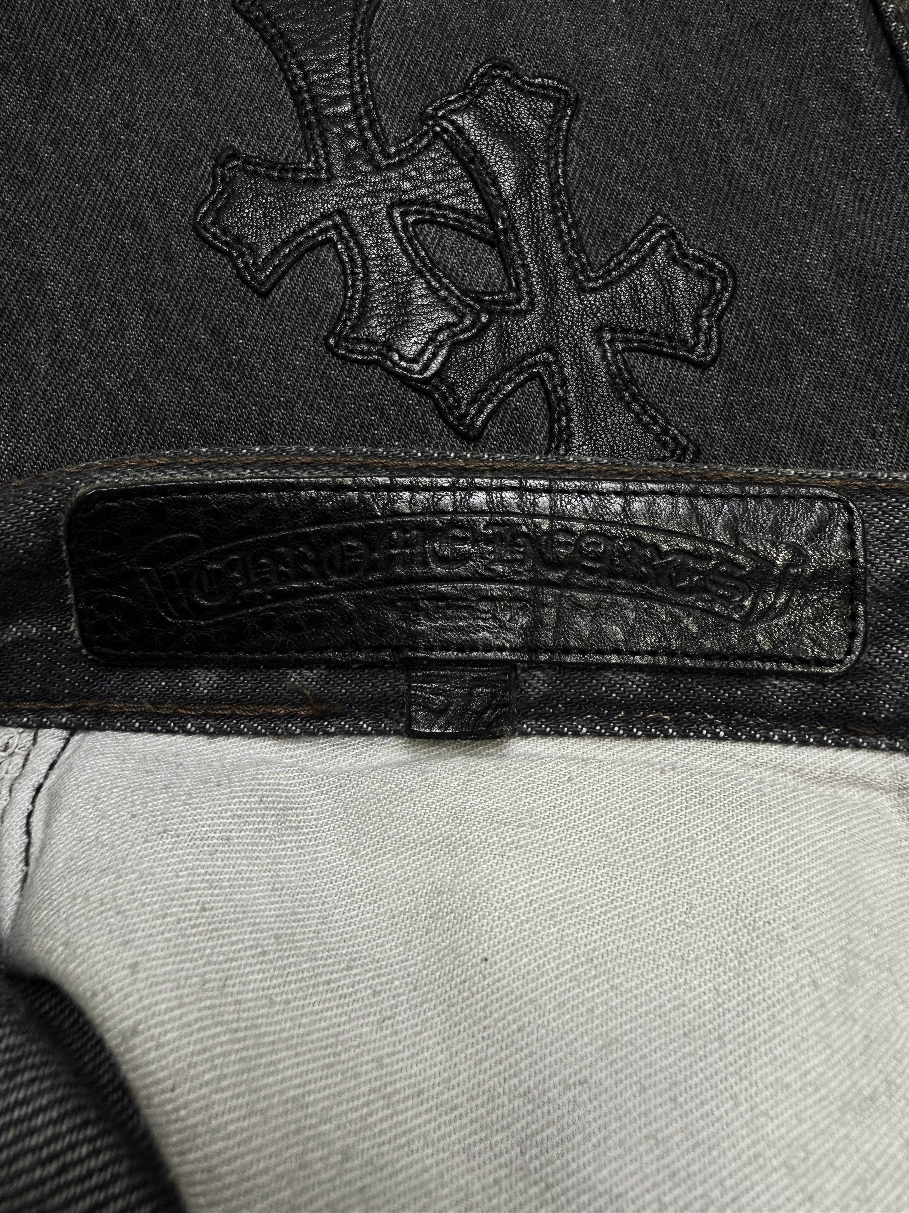 Chrome Hearts Levi’s 501 26 Cross Patch Leather Black Denim