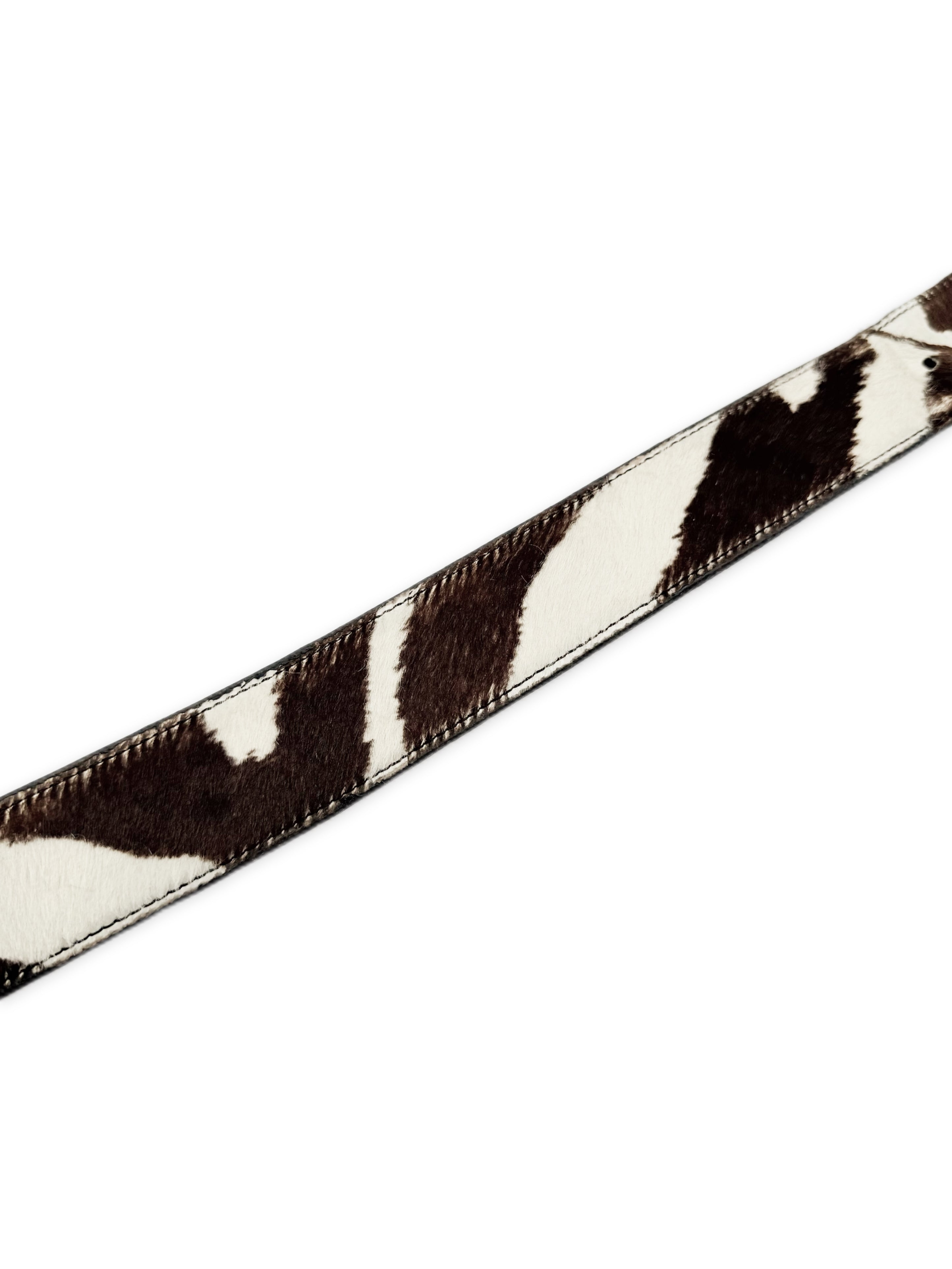 Chrome Hearts Zebra Pony Hair 2-Piece Leather Gunslinger Belt