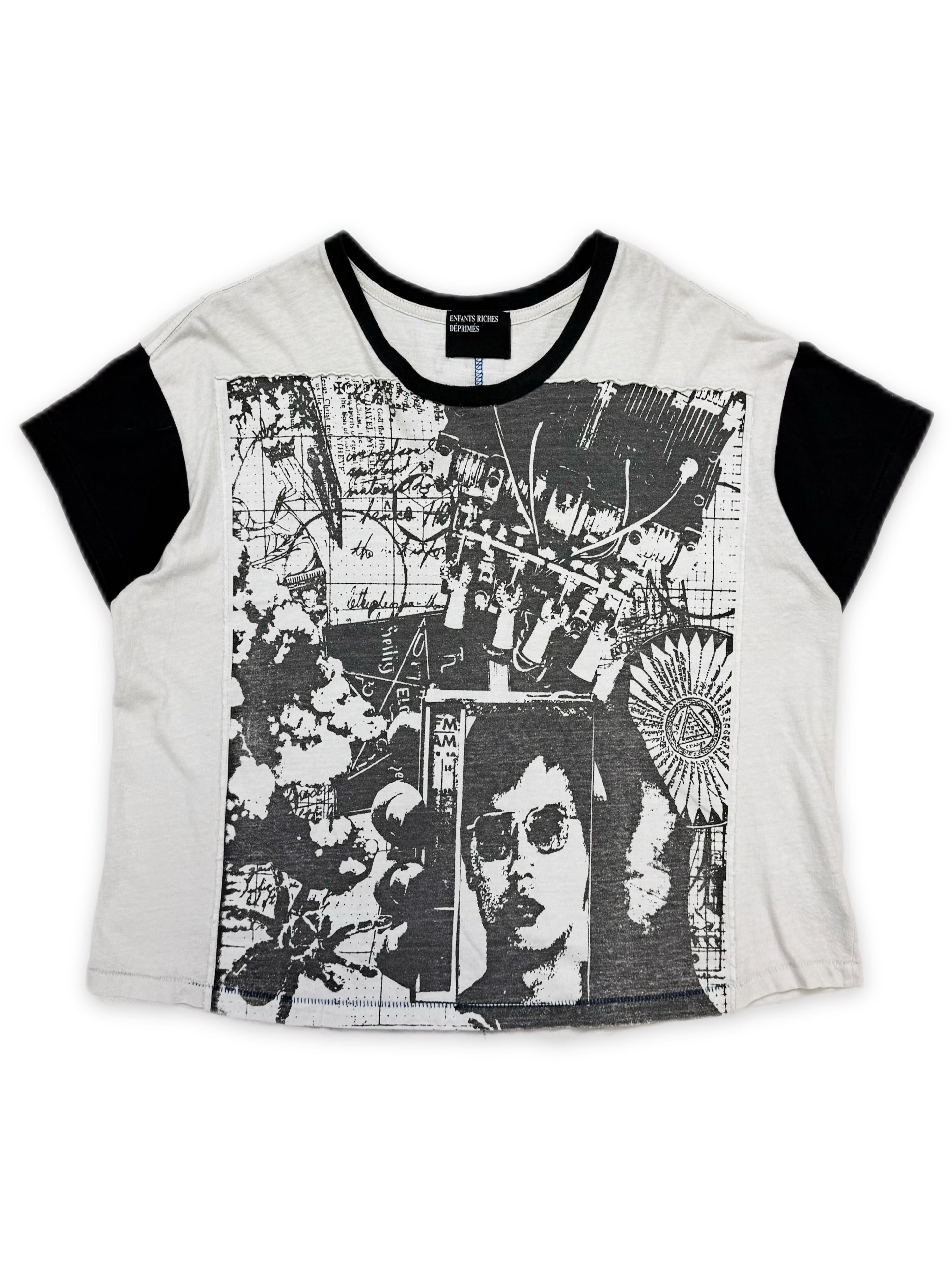 Enfants Riches Deprimes ‘Regression IV’ Cropped Contrast Stitch T-Shirt