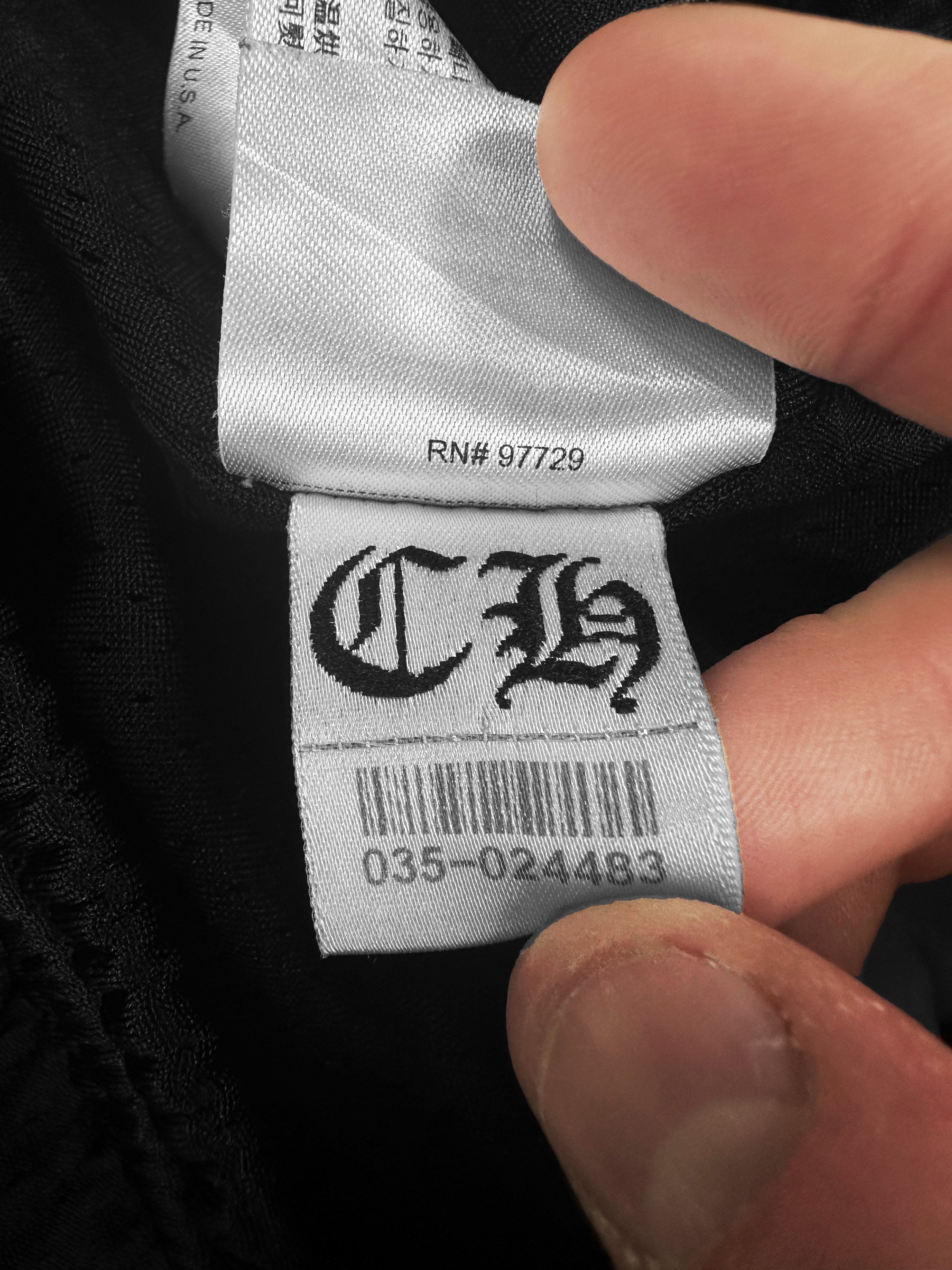 Chrome Hearts ‘CH’ Logo Black Mesh Horseshoe Patch Shorts