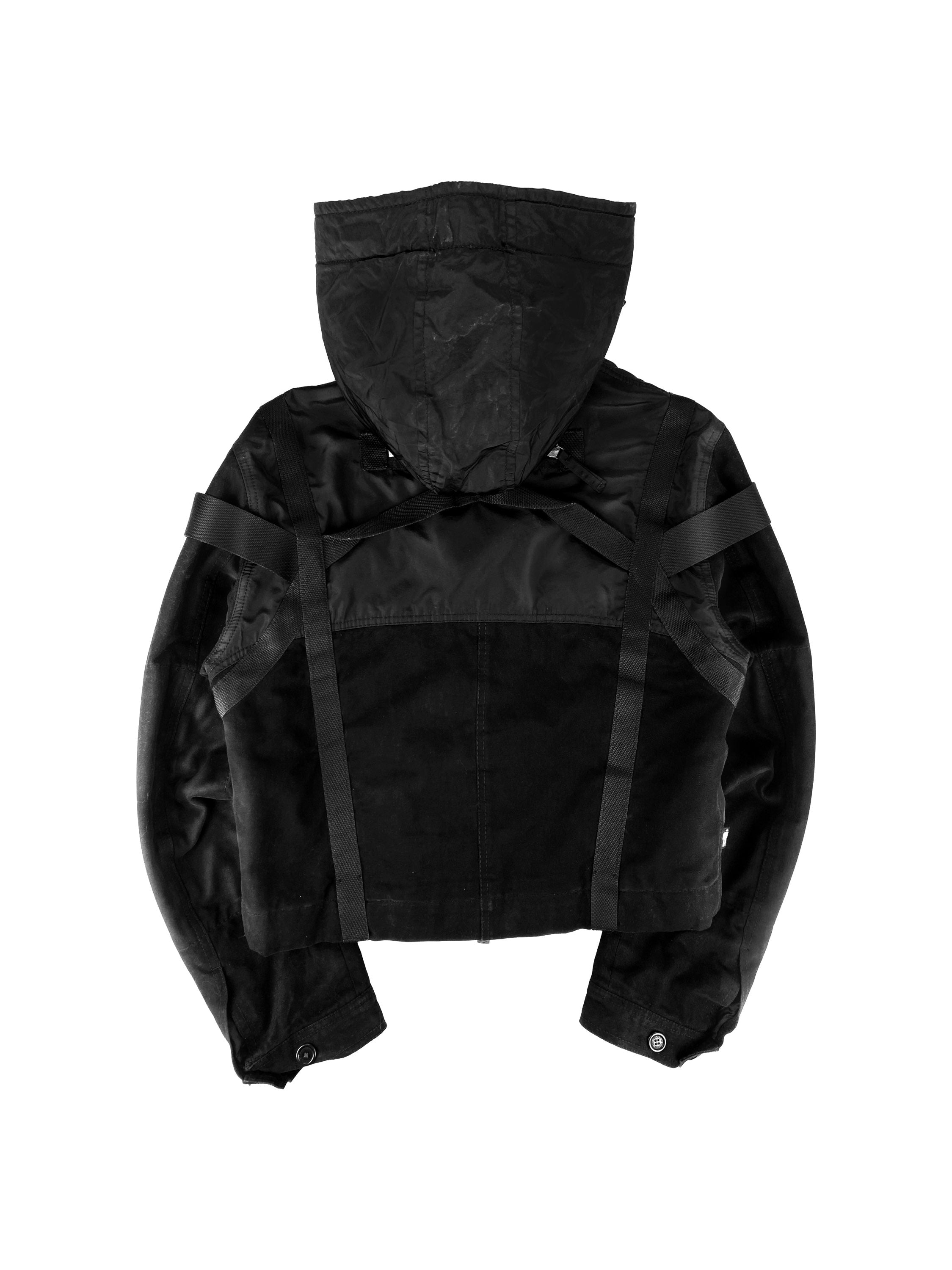 AW03 Jean Paul Gaultier ‘Parachute’ Bondage Cropped Bomber Jacket