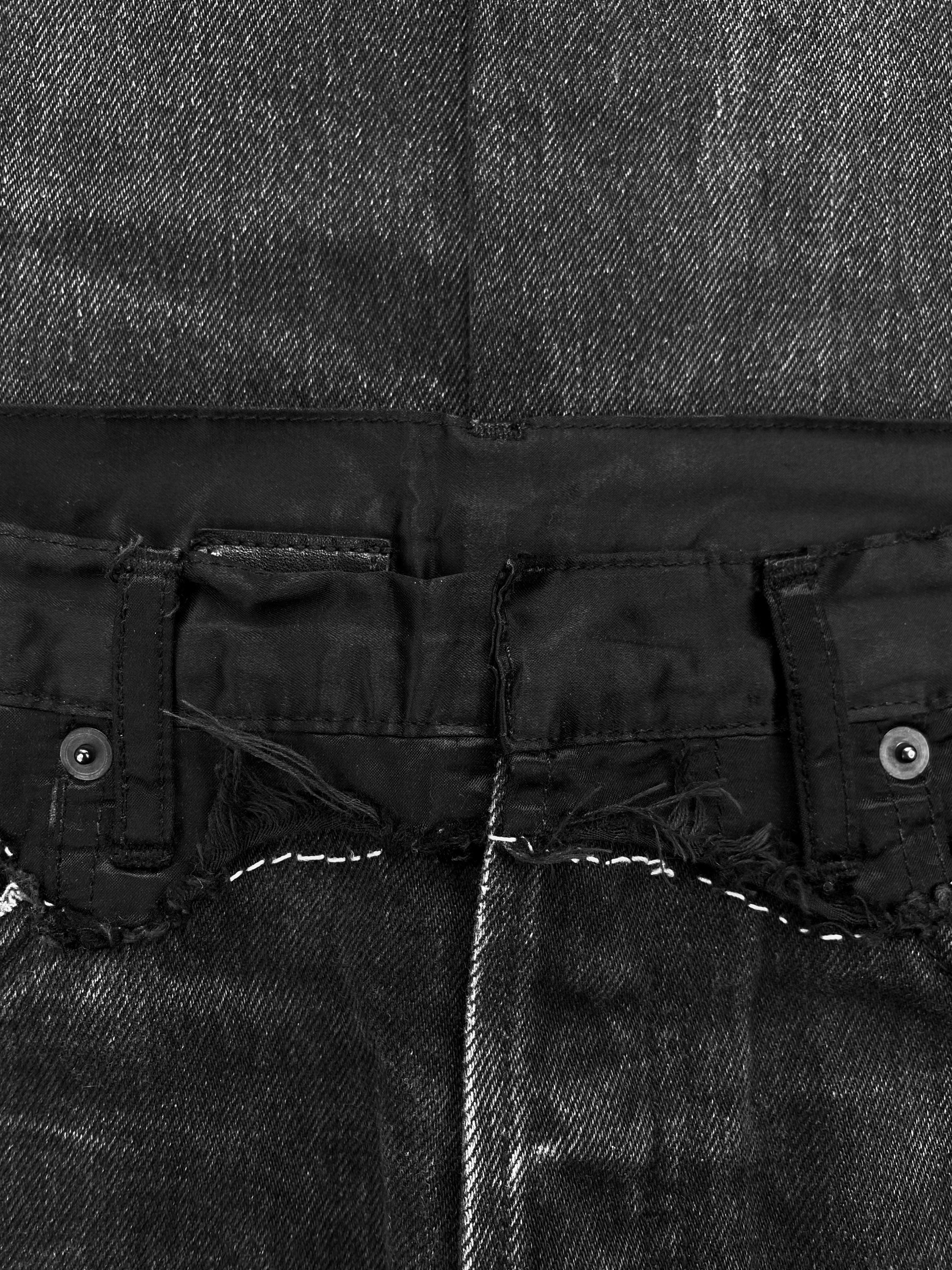 AW06 Dior by Hedi Slimane “Cummerbund” Distressed Hybrid Denim