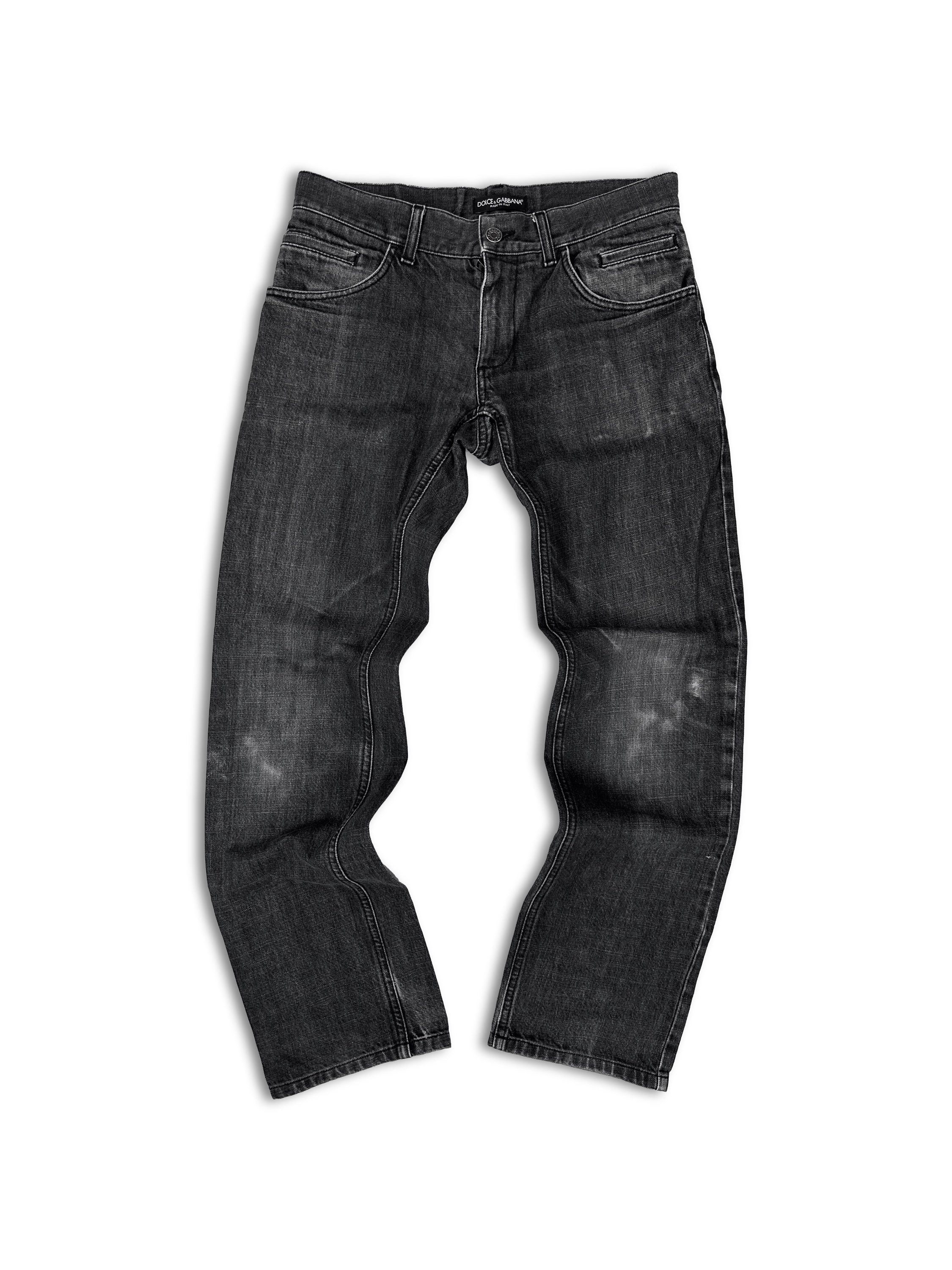 00s Dolce & Gabbana Distressed Dark Wash Bootcut Denim