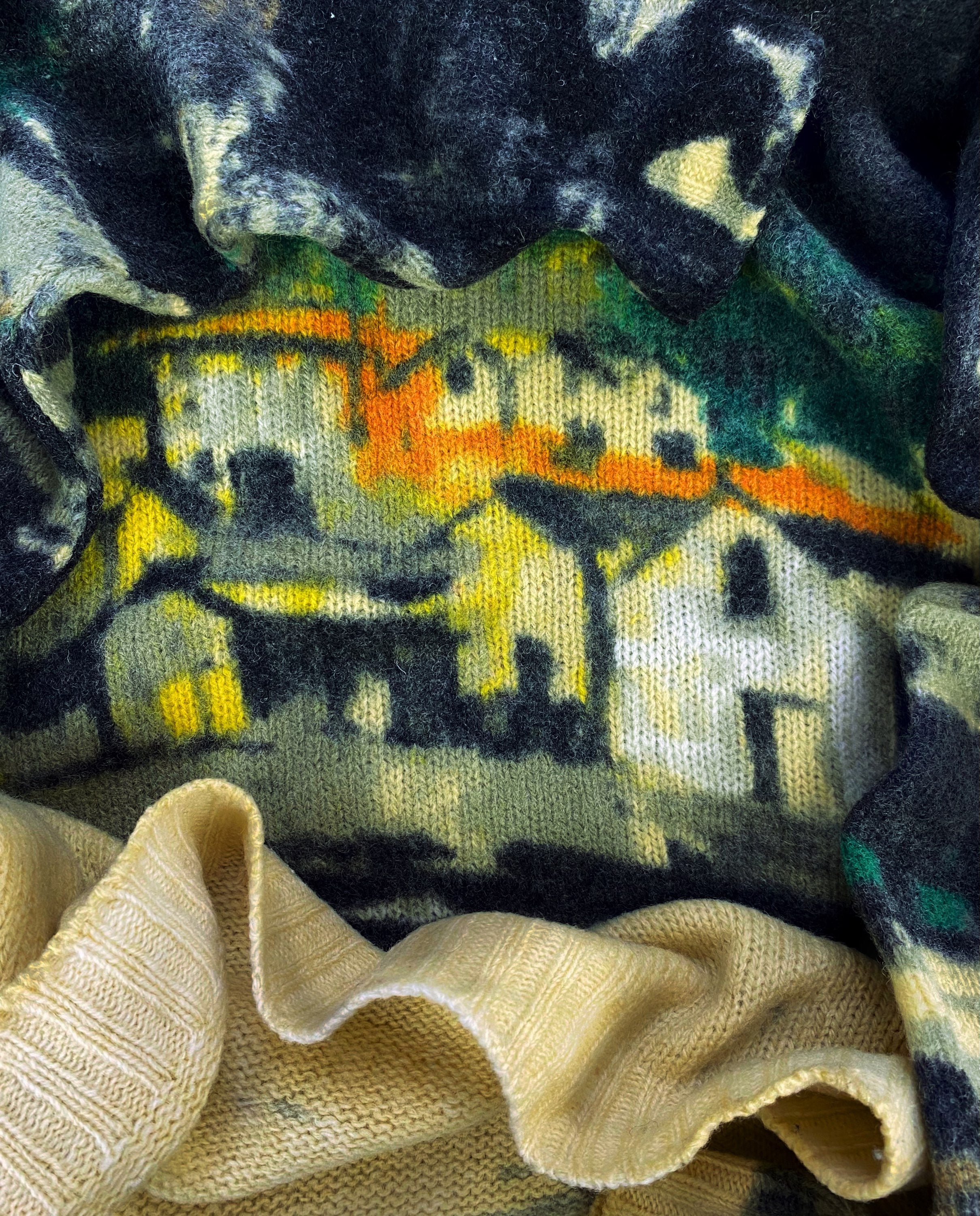 AW17 Prada Shetland ‘Village’ Tonal Wool Knitted Sweater