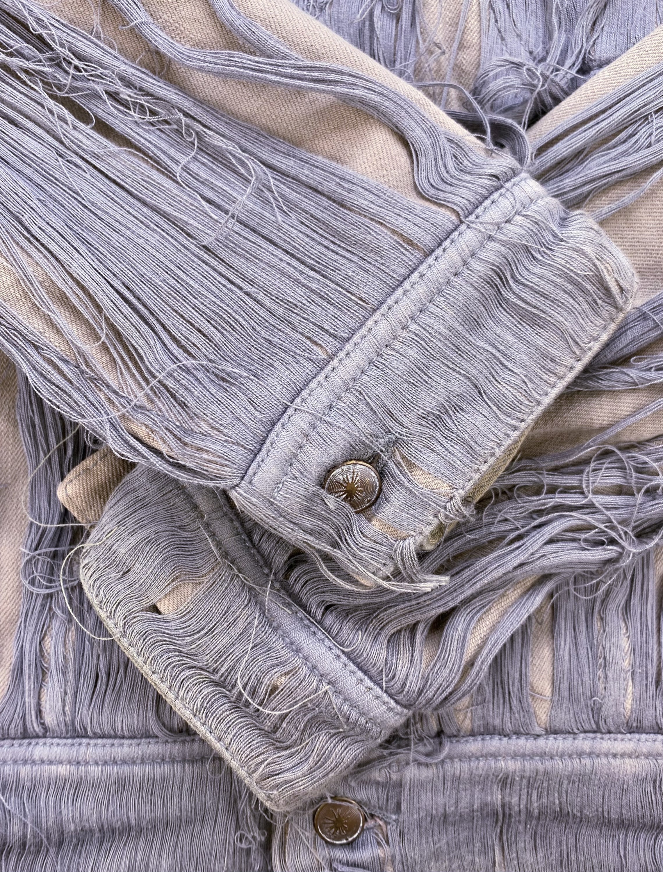 AW07 Mihara Yasuhiro ‘Mummy’ Distressed Lilac Denim Jacket