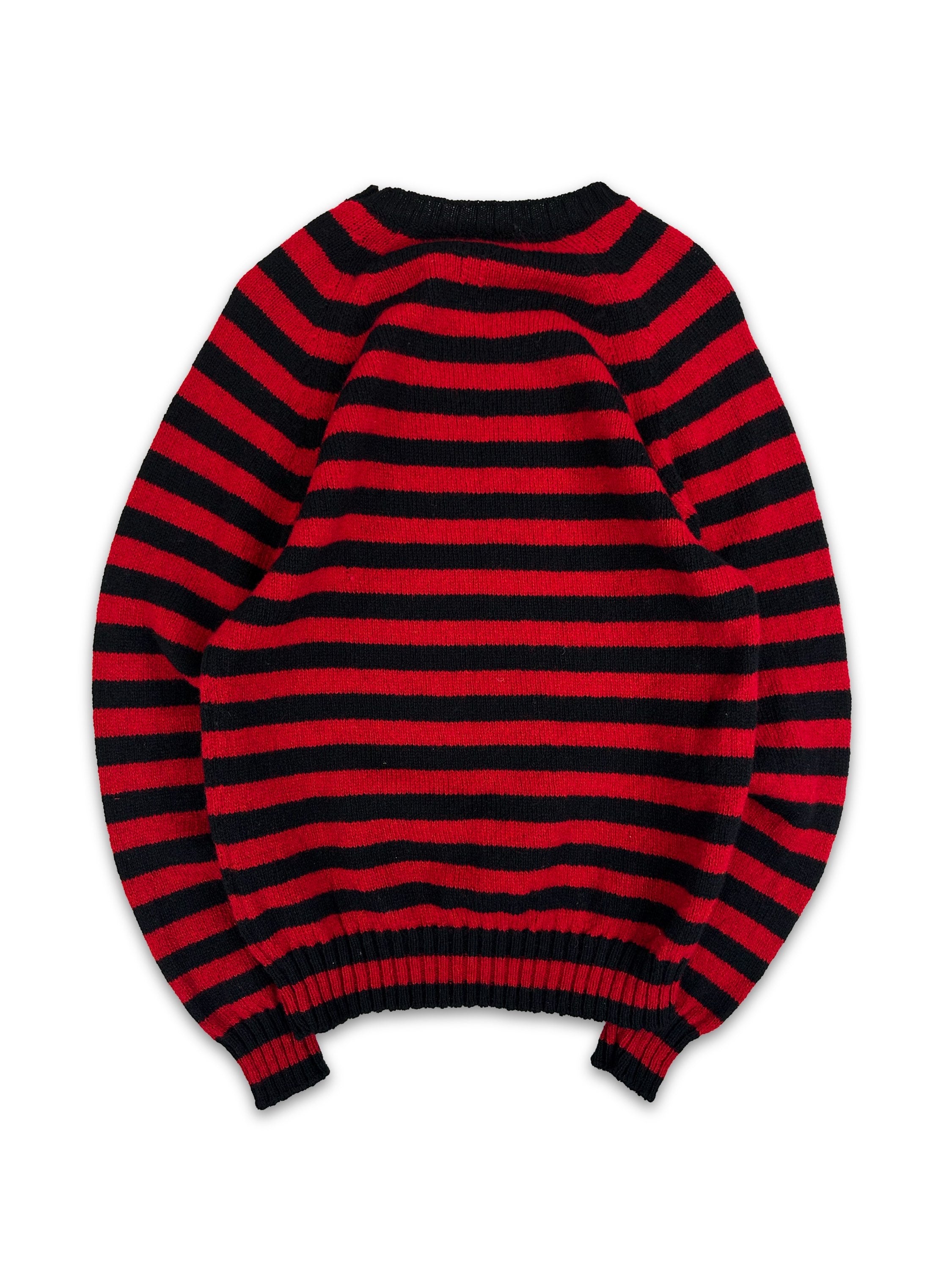 AW15 Saint Laurent Paris ‘Striped’ Wool Knitted Red Sweater
