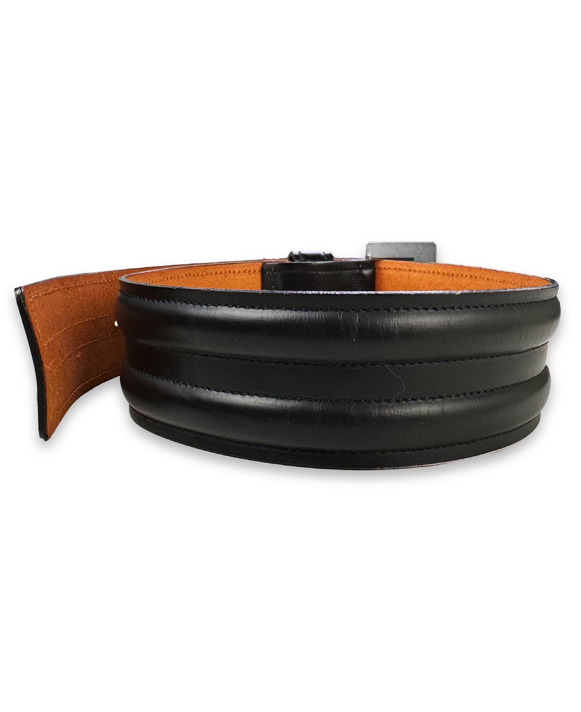 90s Issey Miyake Sport I.S Metallic Leather Belt Buckle