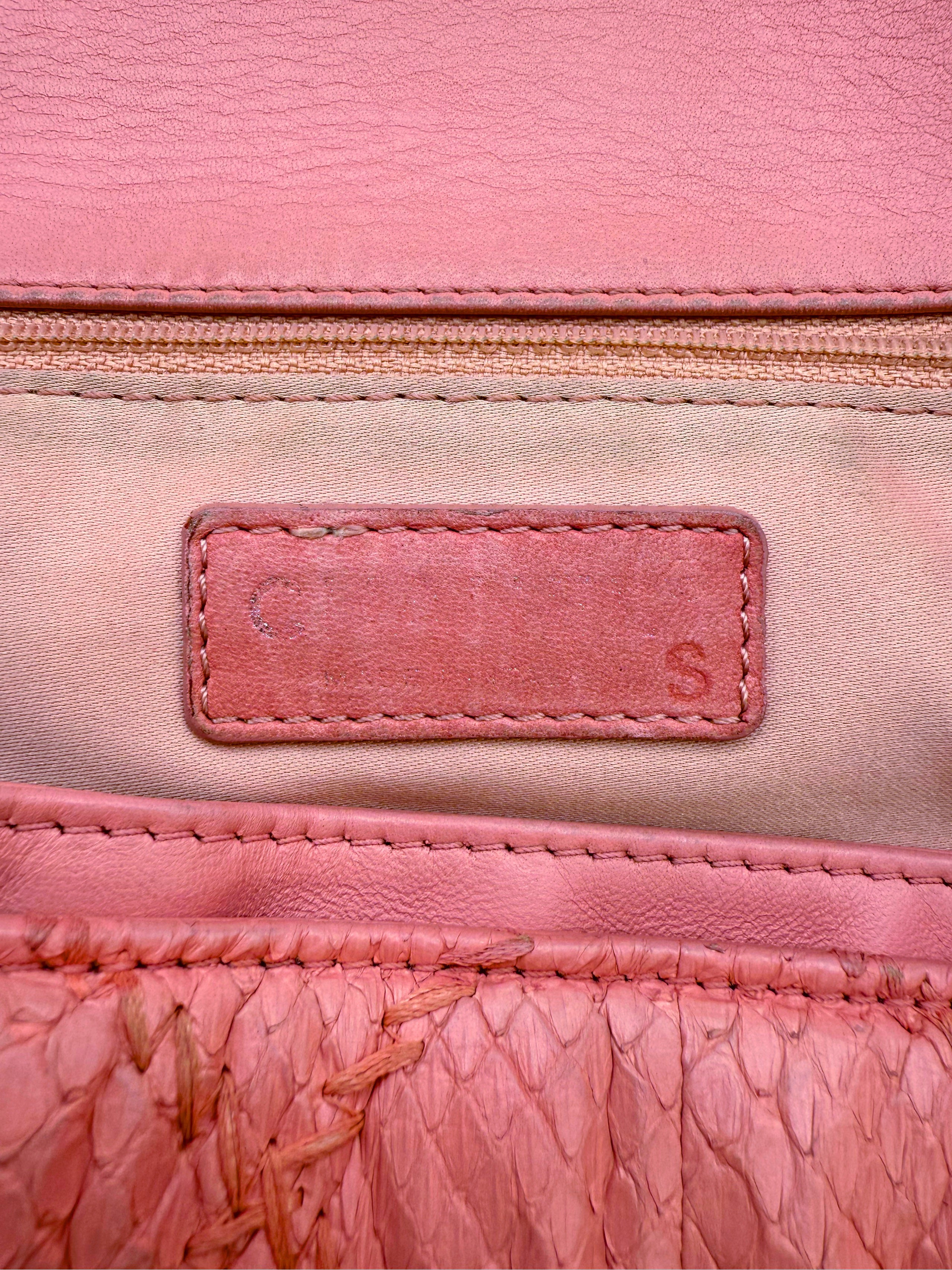 AW11 Chanel Baby Pink Python Leather Ultimate Stitch Large Flap Bag
