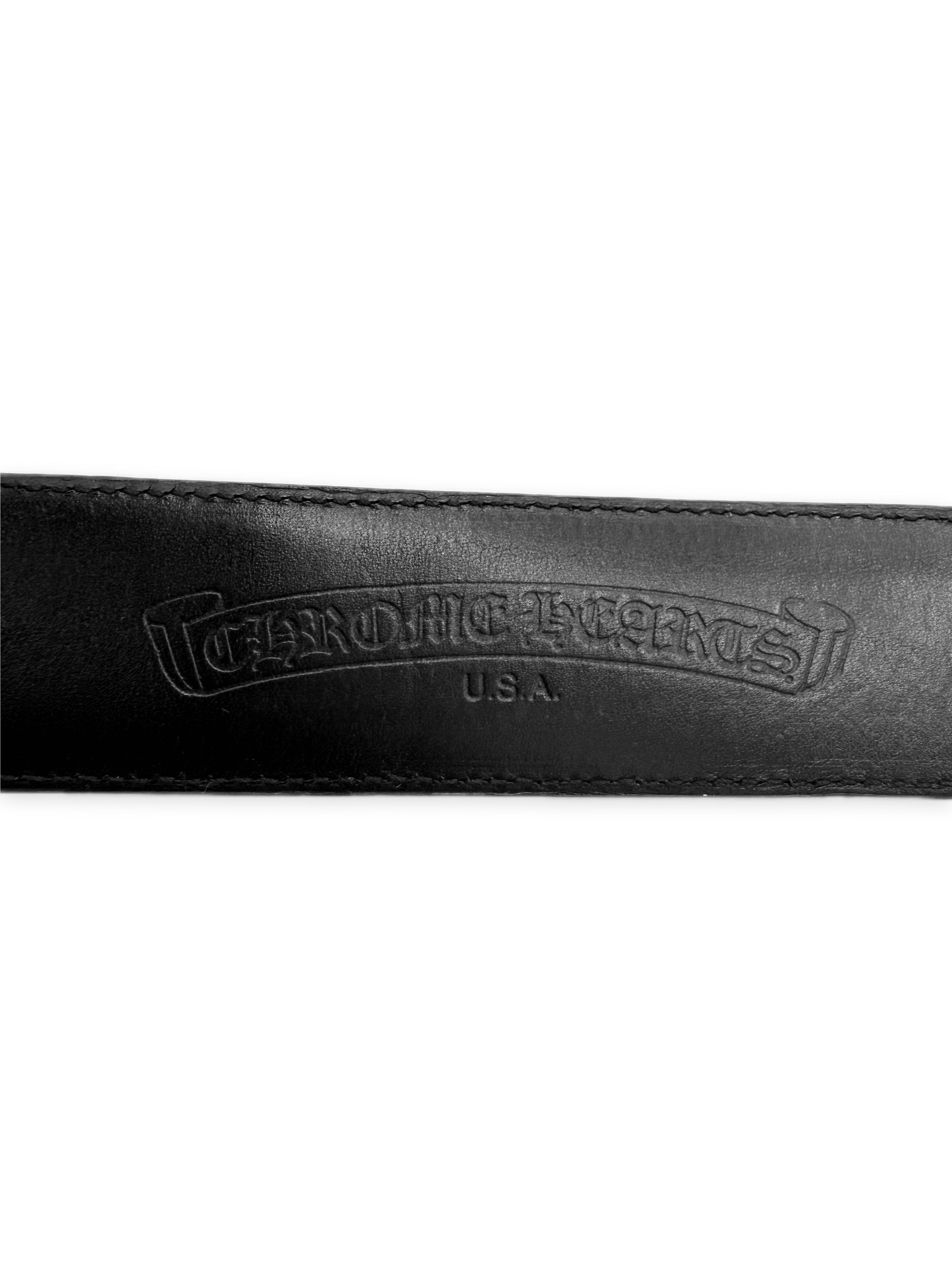 Chrome Hearts Black Gunslinger .925 Silver Leather Belt