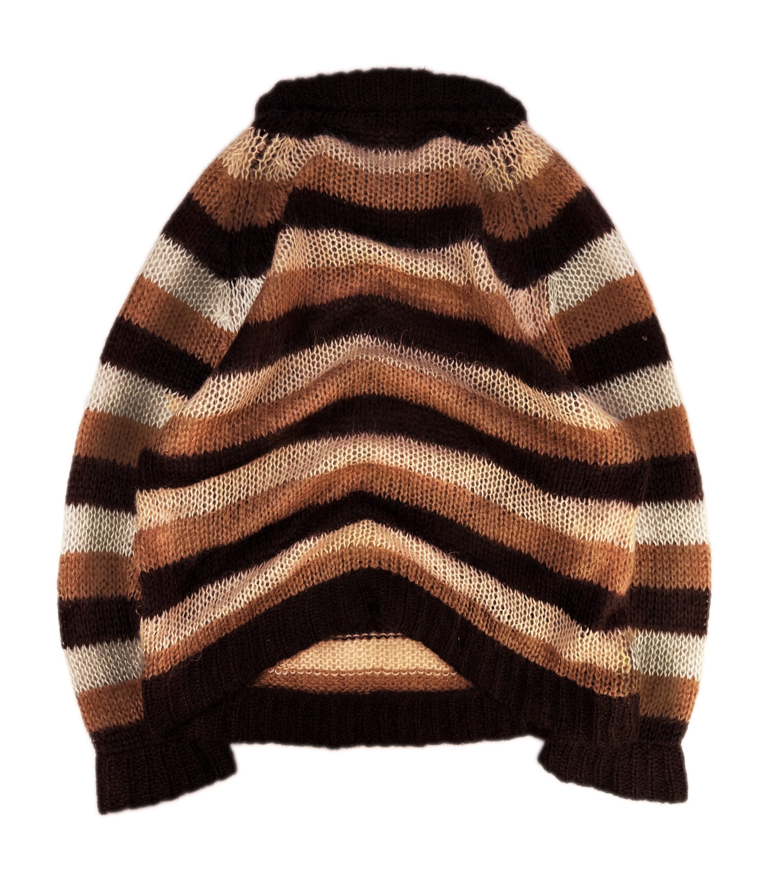 AW17 Prada ‘Striped’ Loose Gauge Tonal Mohair Knitted Sweater