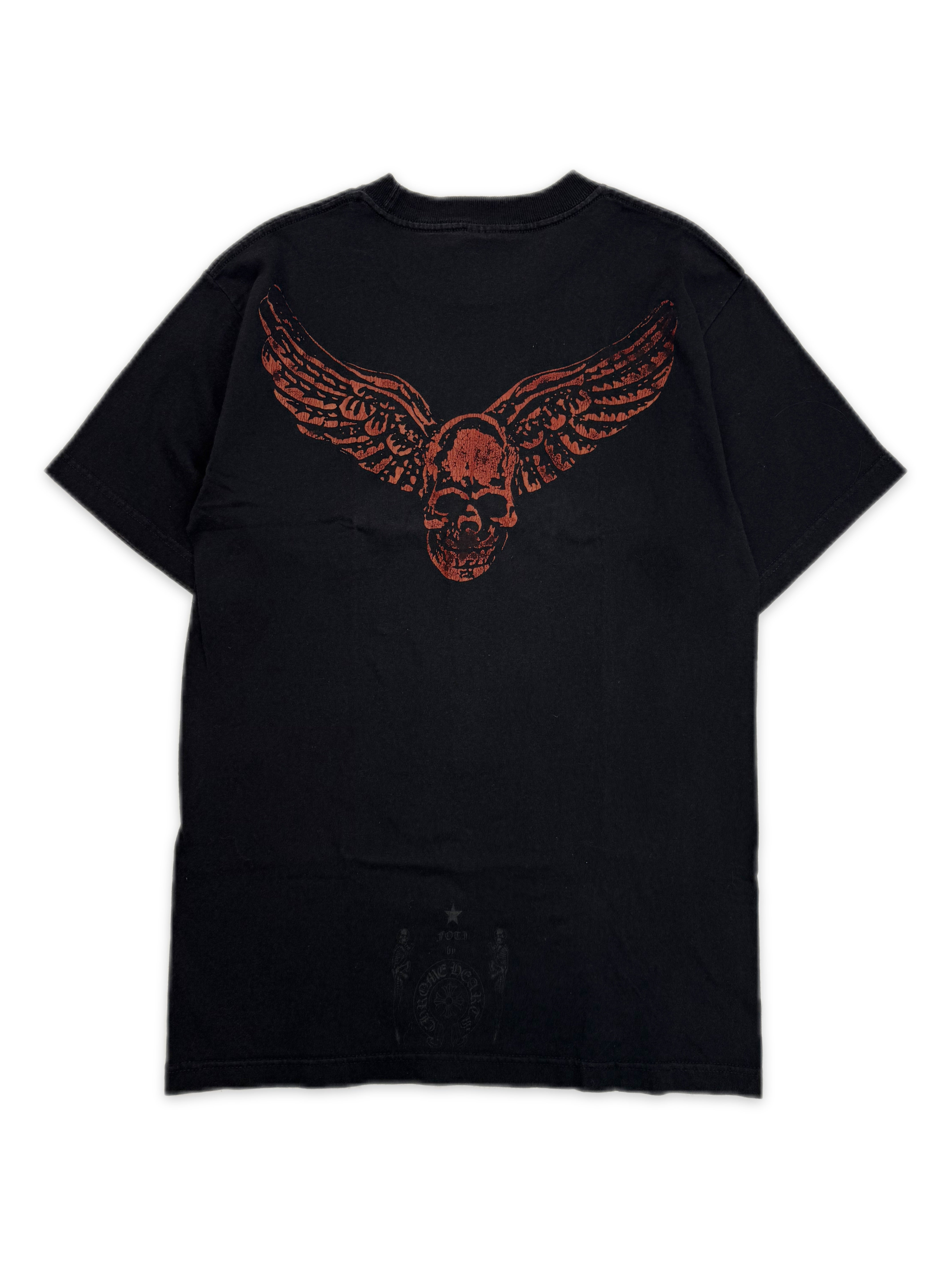 CHROME HEARTS X FOTI BURNT RED FADED GRAPHIC T-SHIRT | ArchiveThreads