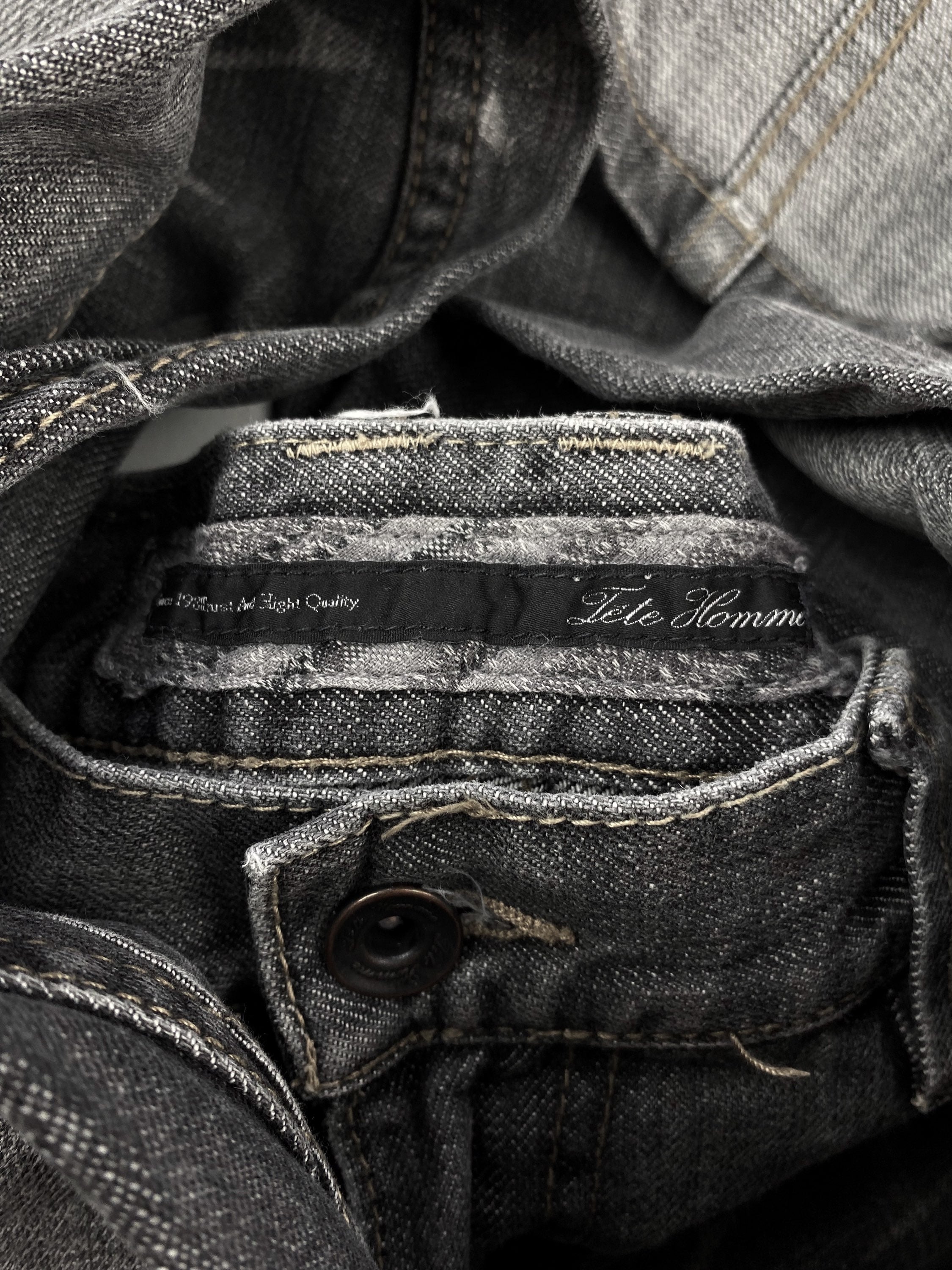 Tete Homme Stone Wash Heavy Weight Whiskered Denim